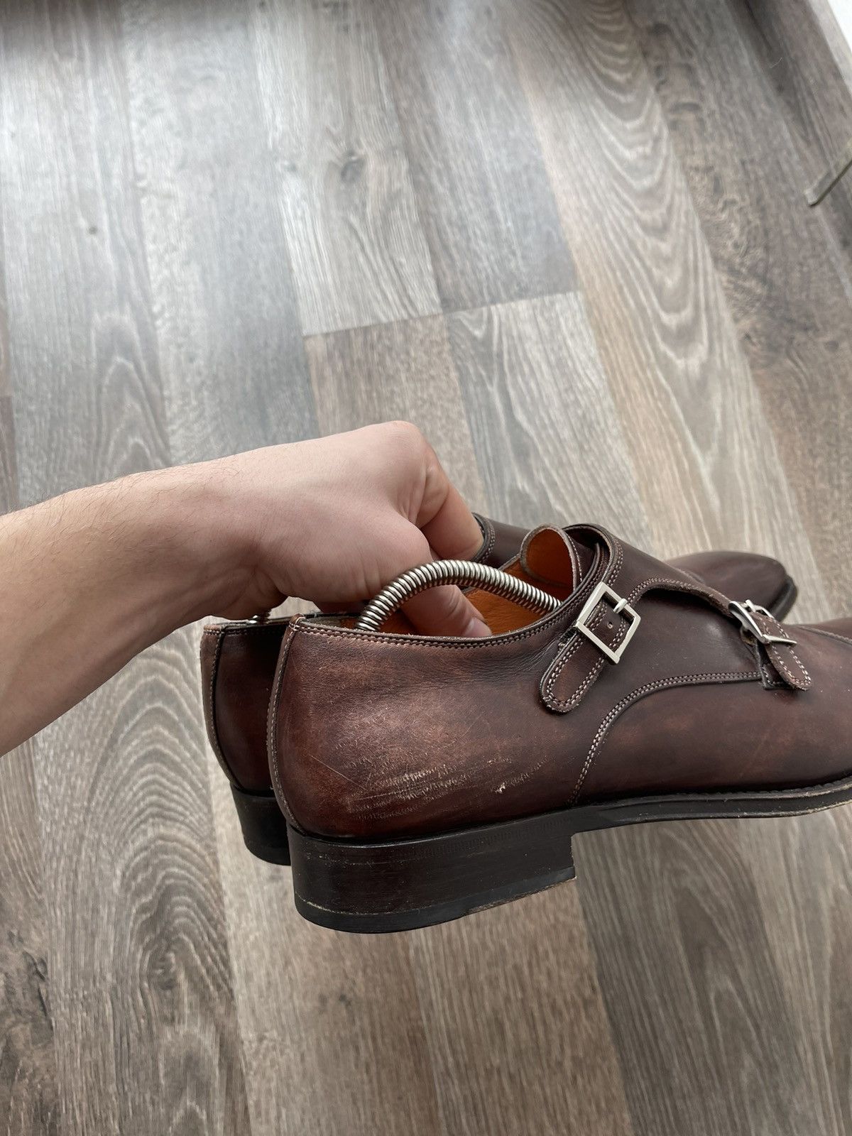 Santoni × Vintage Santoni Oxford Laced-Up In Black Leather Men shoes size 8 Size US 8.5 / EU 41-42 - 5 Thumbnail