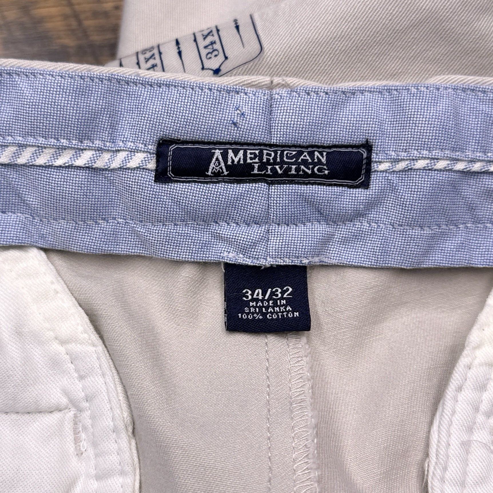 Vintage American Living Khakis Pants Mens 34x32 Beige High Rise Pleated Cuffed New Size US 34 / EU 50 - 5 Thumbnail