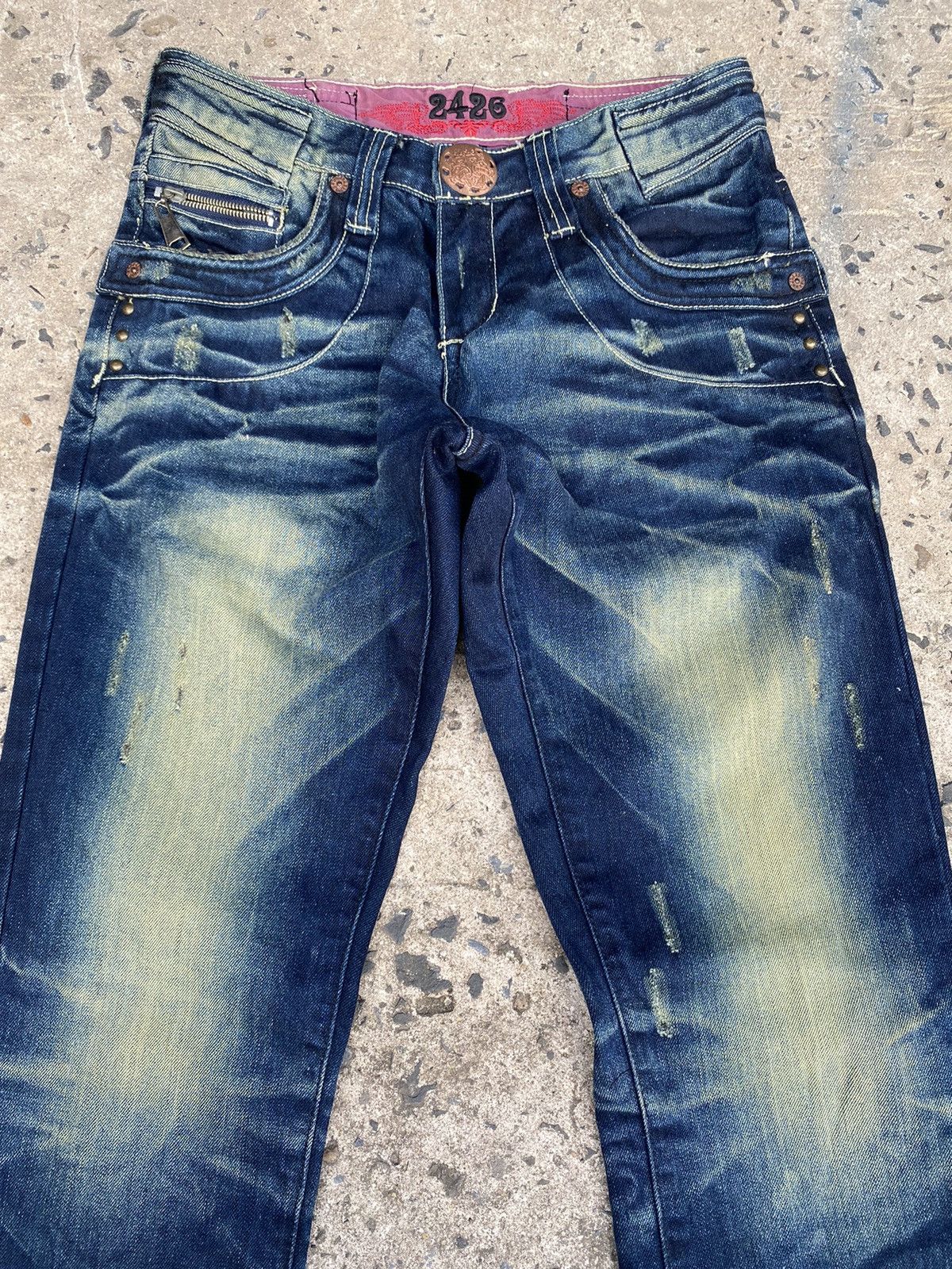Japanese Brand Vintage Distressed 2426 Jeans Fedding Denim Size US 31 - 6 Thumbnail