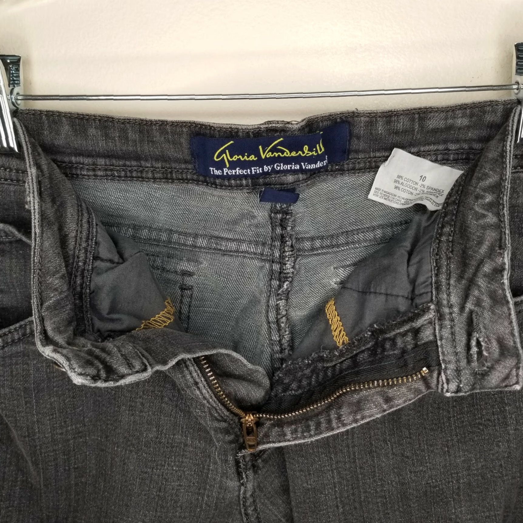 Gloria Vanderbilt GLORIA VANDERBILT Womens Black Straight Jeans Size 10 Regular Size 32" / US 10 / IT 46 - 3 Thumbnail