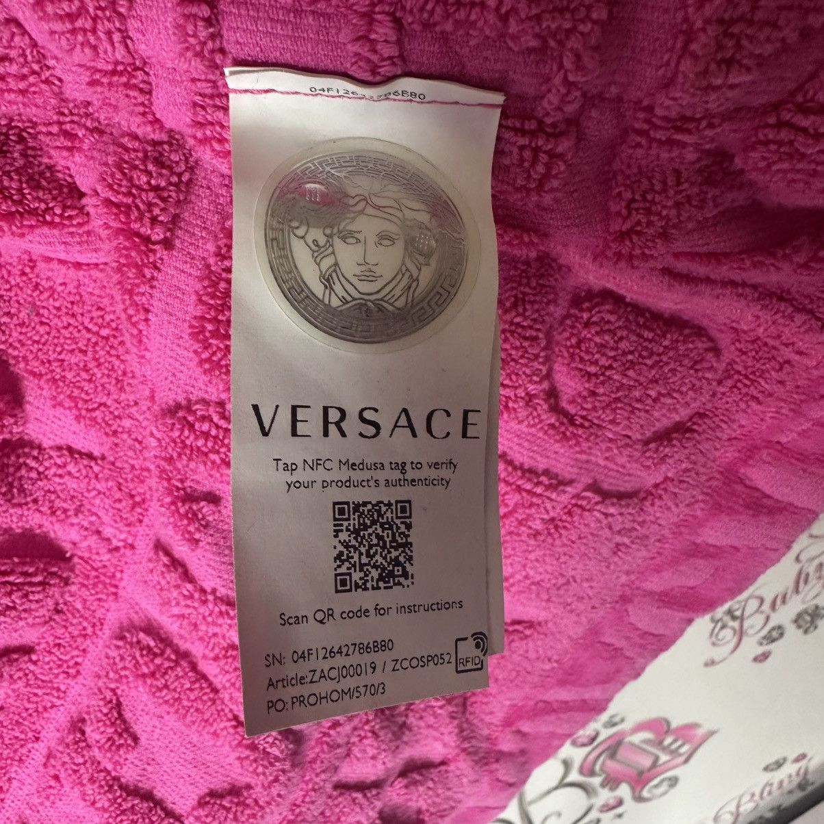 Versace Versace pink robe short with belt terry cloth towel Size S / US 4 / IT 40 - 4 Thumbnail