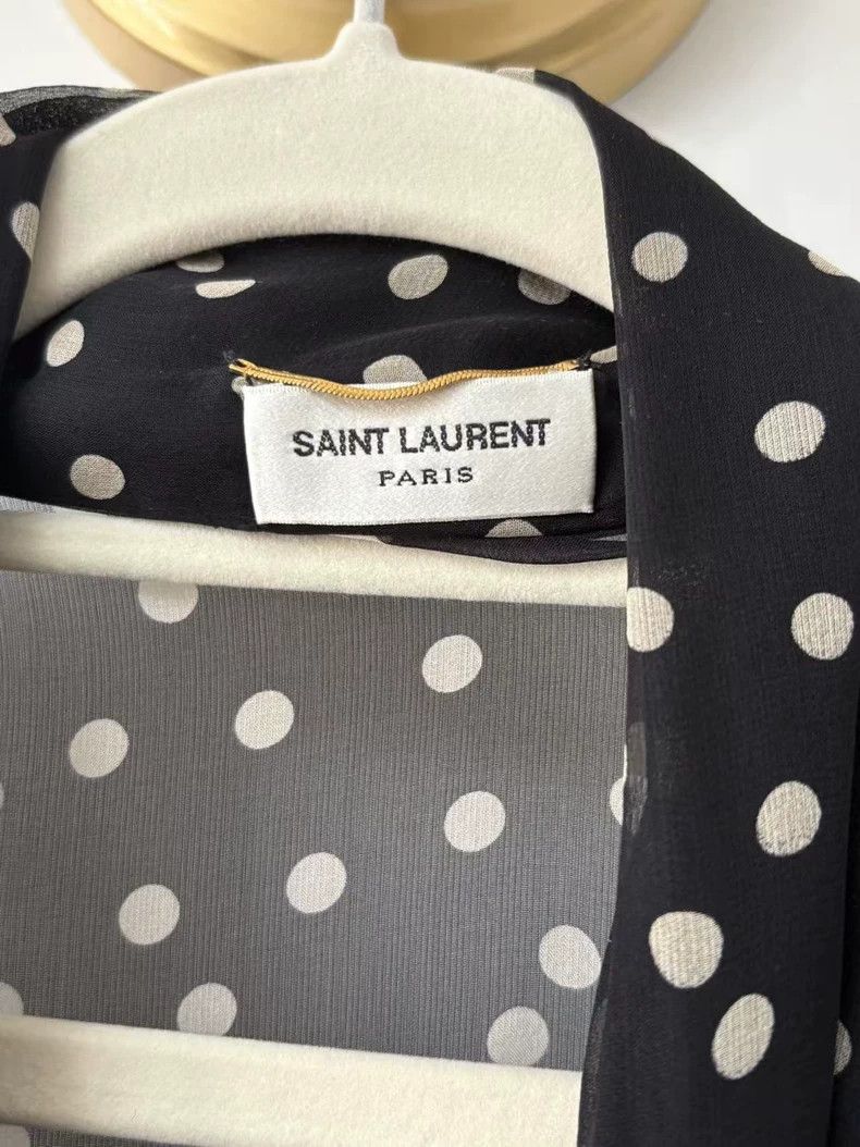 Saint Laurent Paris saint Laurent parisFloral Bow Tie Mulberry Silk French Pol Size XS / US 0-2 / IT 36-38 - 2 Thumbnail