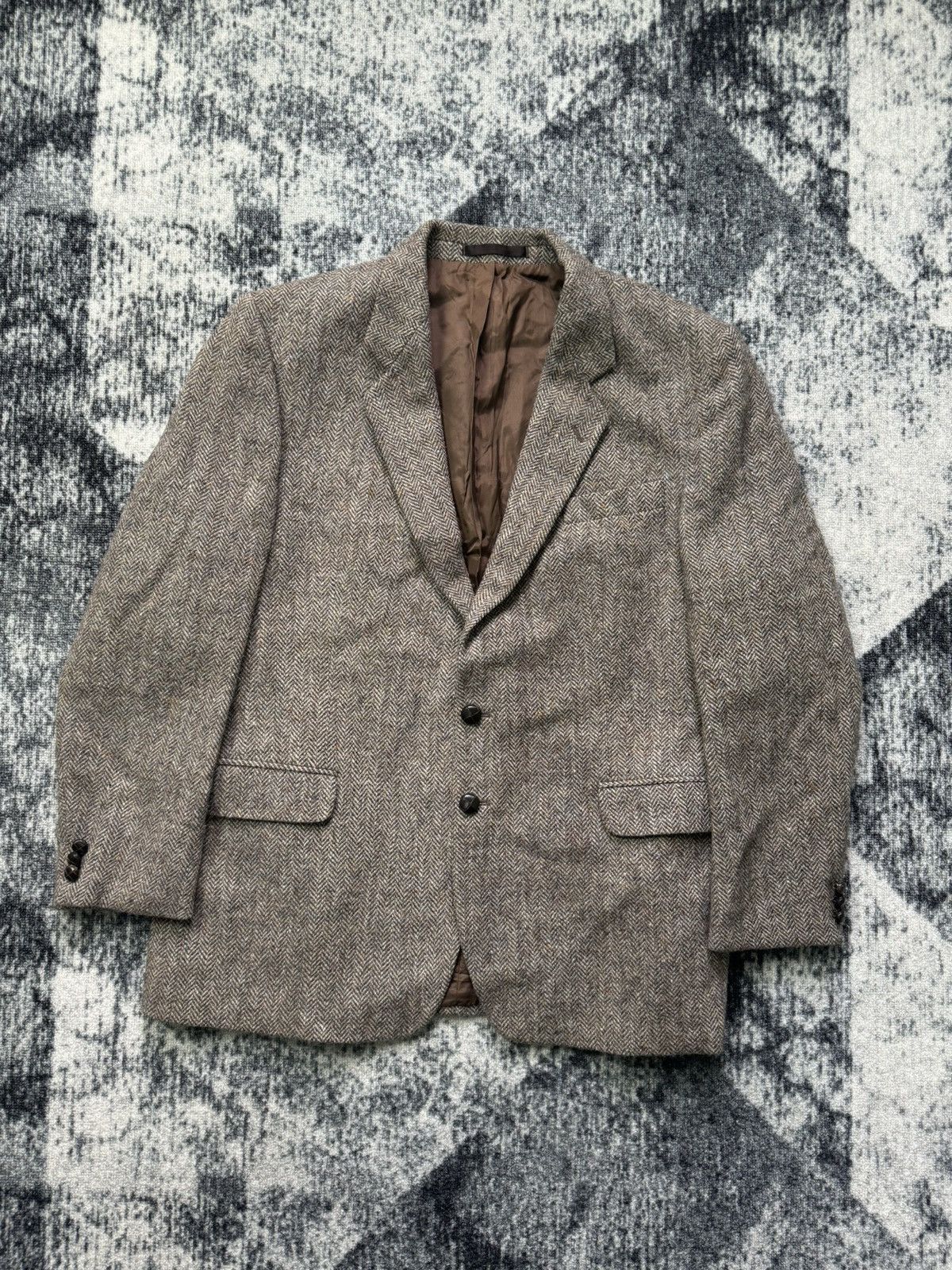 Harris Tweed × Vintage Vintage Harris Tweed Blazer Jacket Wool Premium Size 44R - 2 Thumbnail