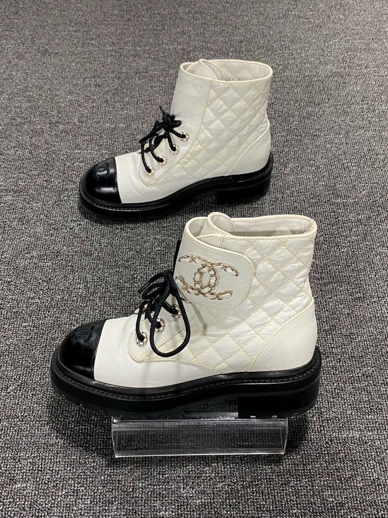 Chanel Black and White Chanel Martin Boots -2505 Size US 6 / IT 36 - 3 Thumbnail