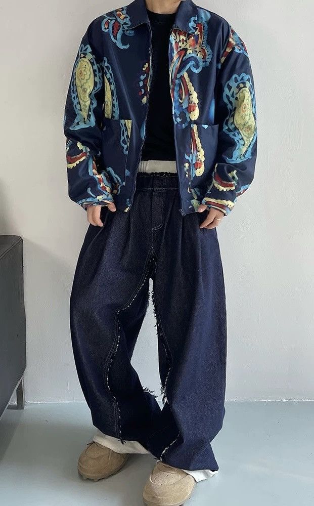 Japanese Brand × Vintage Avant garde retro paisley graffiti paint art jacket Size US XL / EU 56 / 4 - 5 Thumbnail