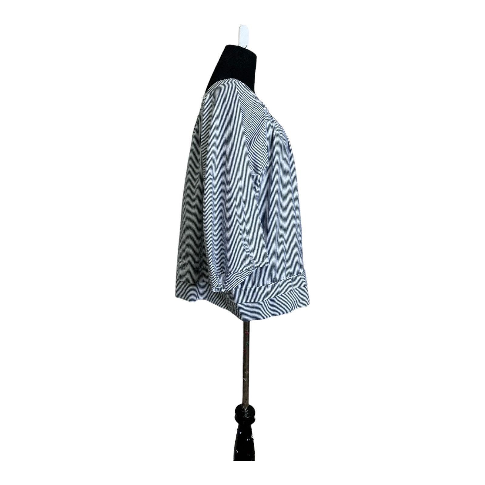 Vanessa Bruno Vanessa Bruno blue white stripes tunic top size 40/Medium Size M / US 6-8 / IT 42-44 - 8 Thumbnail