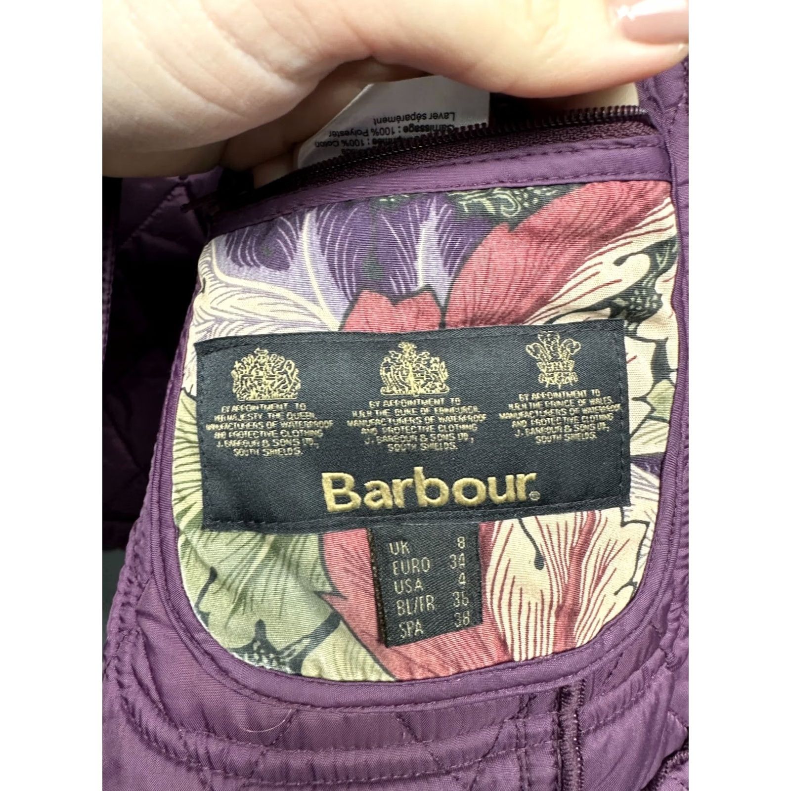 Barbour VINTAGE Barbour Ruskin Quilted Jacket Womens Barbour William Morris Jacket UK 8 QS Size S / US 4 / IT 40 - 6 Thumbnail