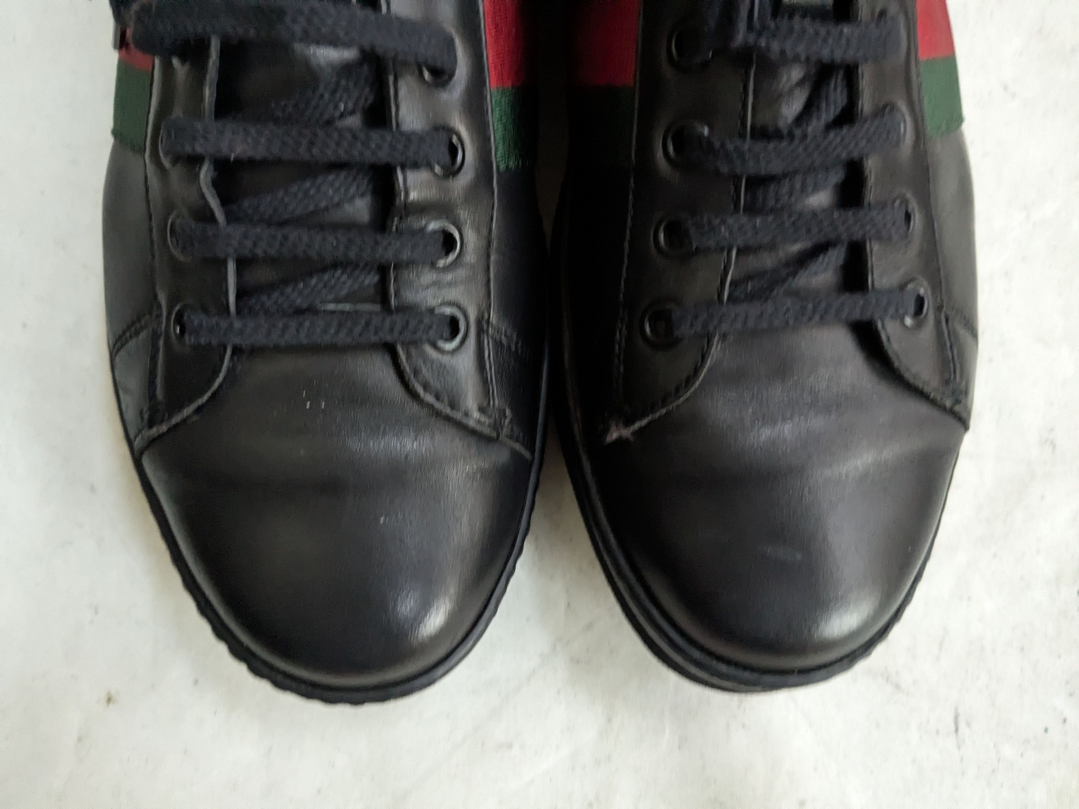 Gucci Gucci Ace Sneakers 9 Black Leather Low Tops Size US 9 / EU 42 - 3 Thumbnail