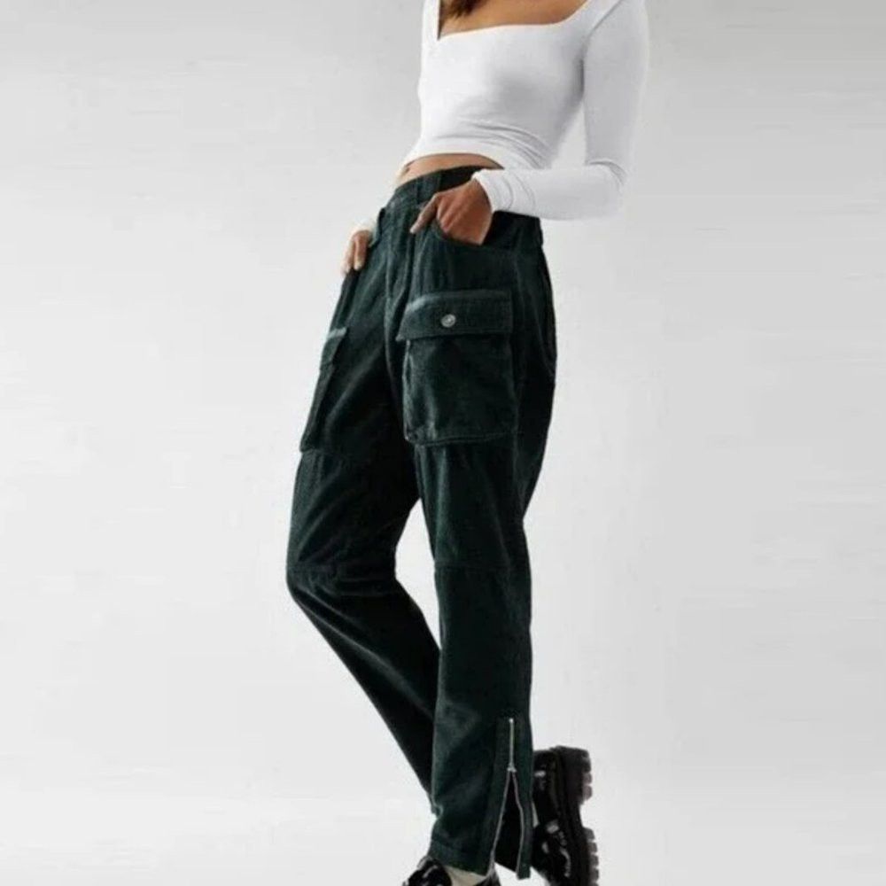Free People NWT New Free People London Calling Low Rise Tapered Leg Gre Size 30" / US 8 / IT 44 - 3 Thumbnail
