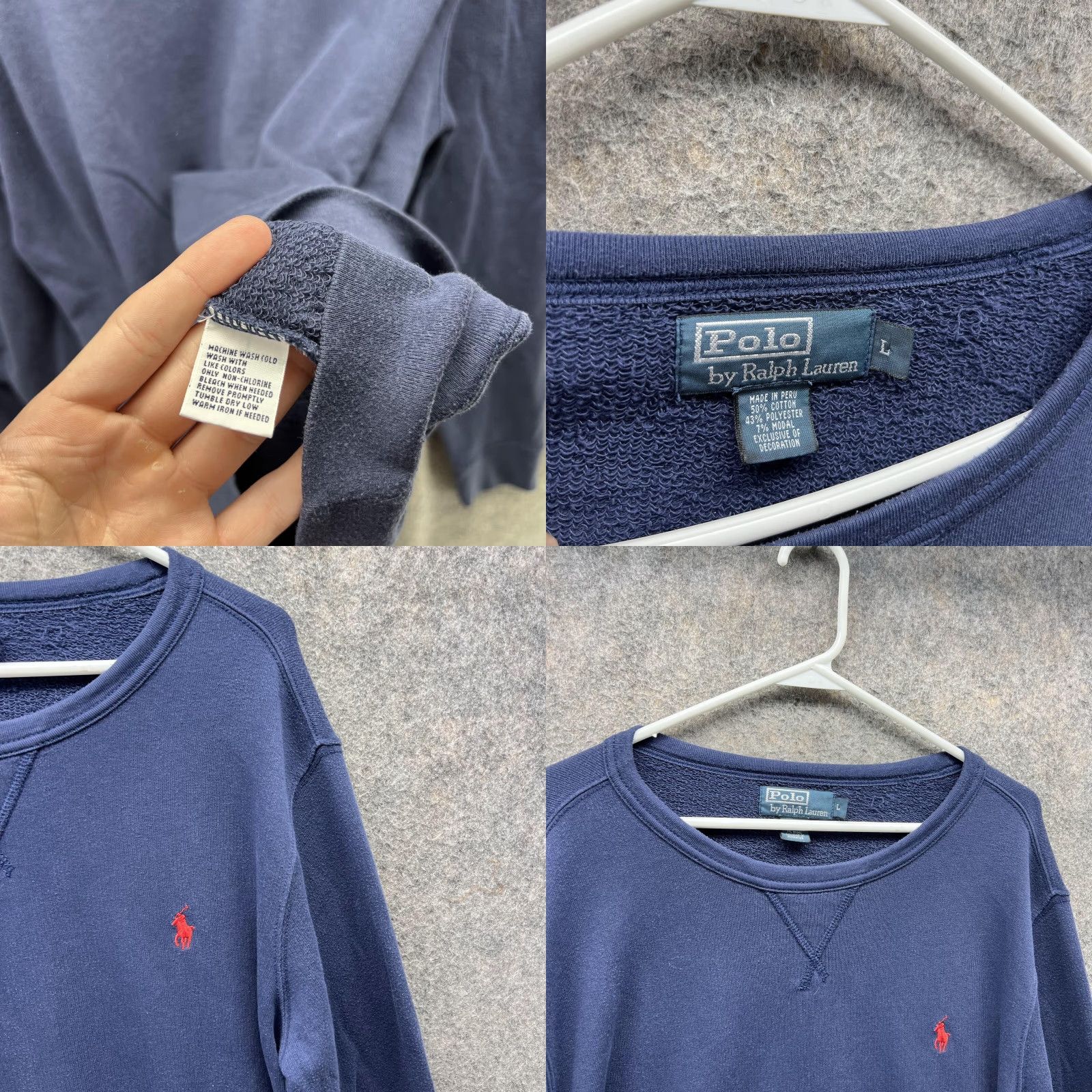Polo Ralph Lauren VINTAGE Polo Ralph Lauren Sweater Men Large Adult Blue Pullover Crewneck Fleece Pony Size US L / EU 52-54 / 3 - 8 Thumbnail