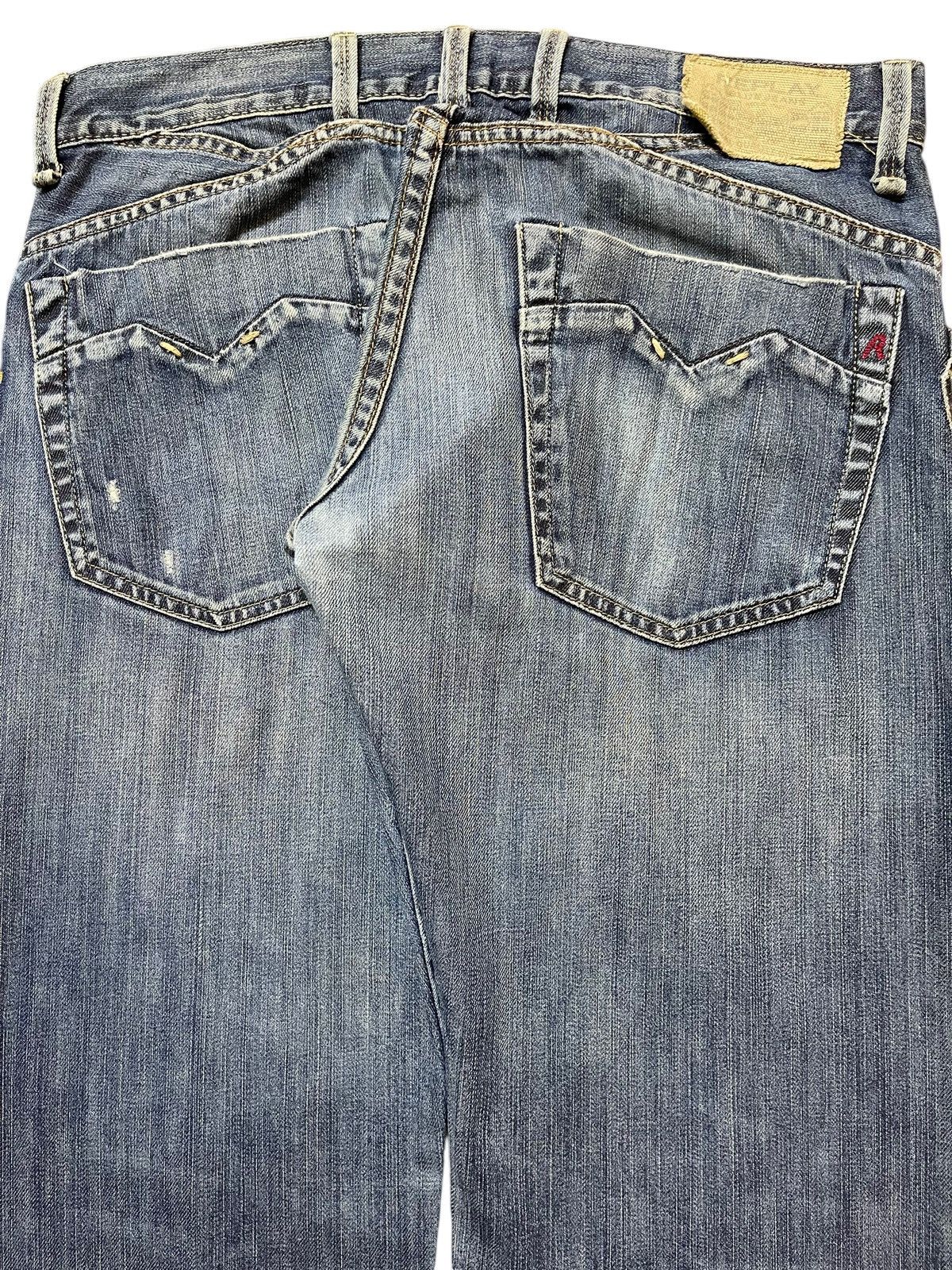 Replay Blue Faded Wash Avant Garde Style Loose Jeans
