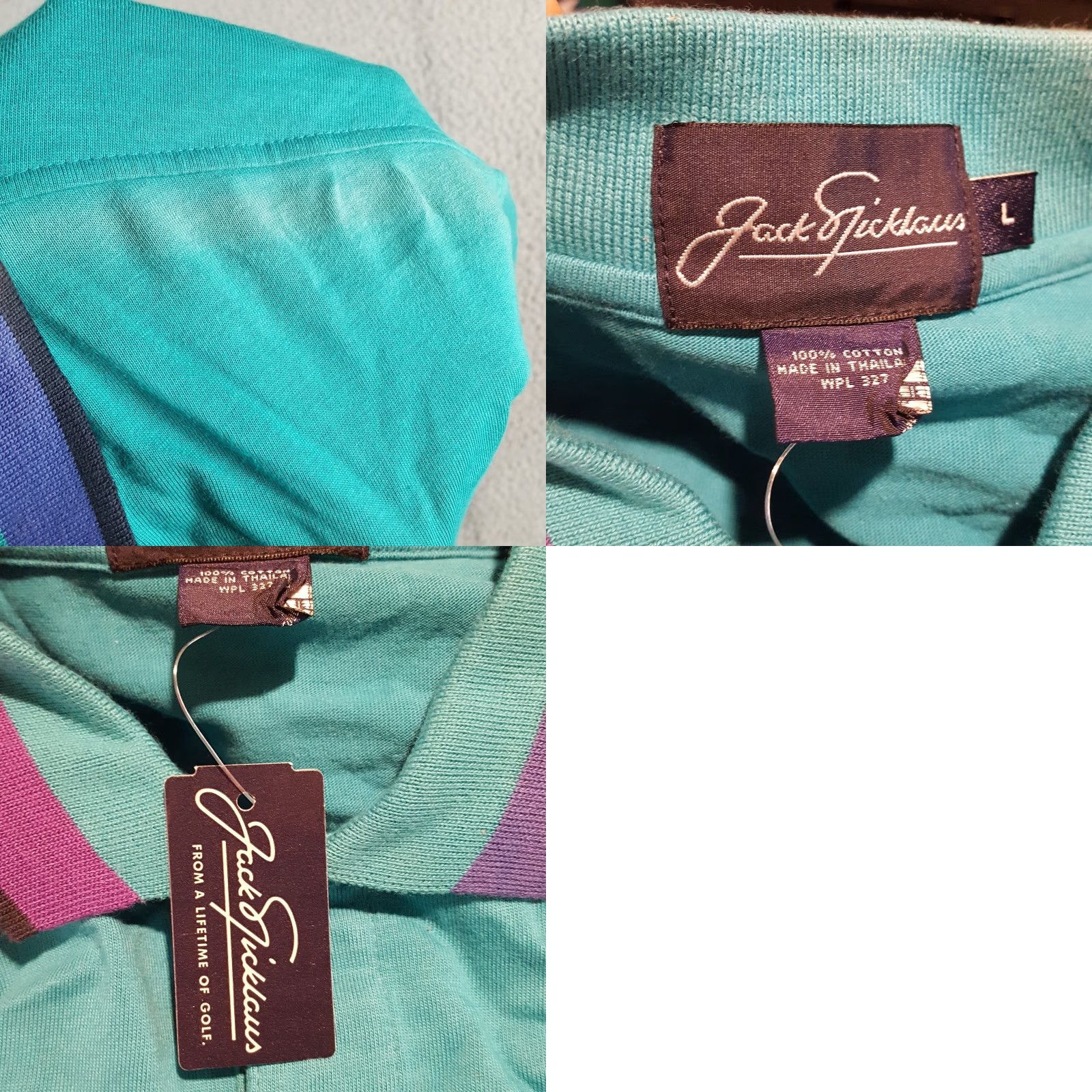 Vintage VINTAGE Jack Nicklaus Polo Shirt Teal Men L Short Sleeve Collared Button Polo Shirt Size US L / EU 52-54 / 3 - 8 Thumbnail