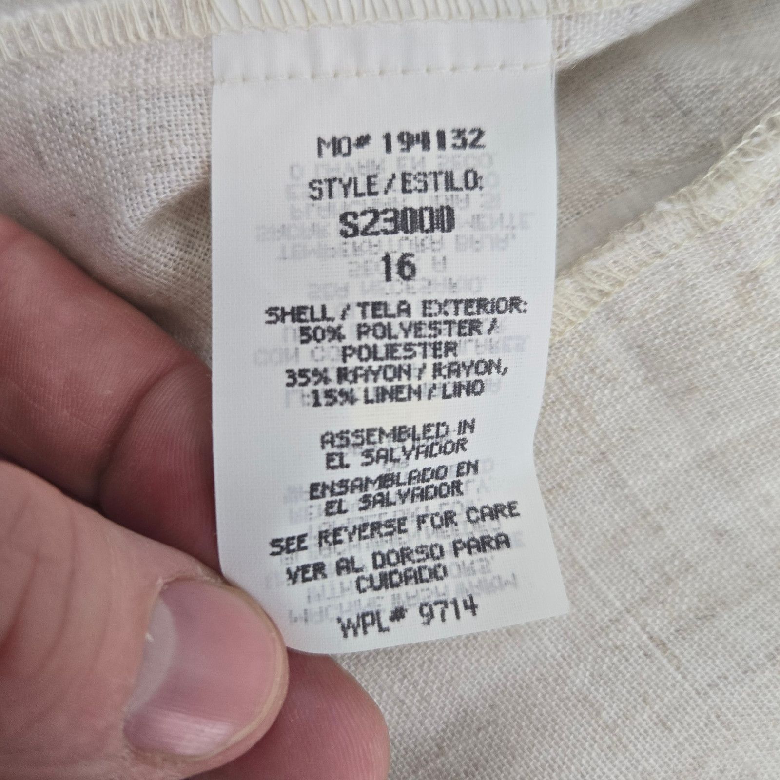 Vintage 90s Sag Harbor Beige Linen Blend Blazer Size 16 Size XXL / US 16-18 / IT 52-54 - 8 Thumbnail