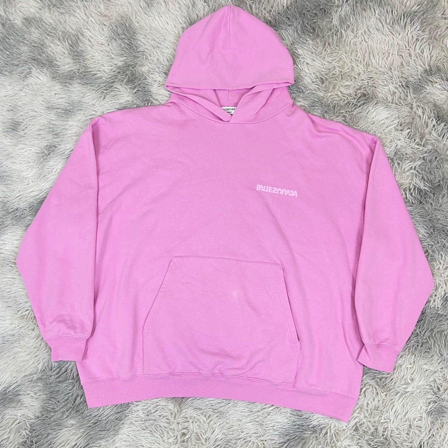 Balenciaga Balenciaga Pink Reversed Logo Hoodie - dmc Size US XS / EU 42 / 0 - 1 Thumbnail