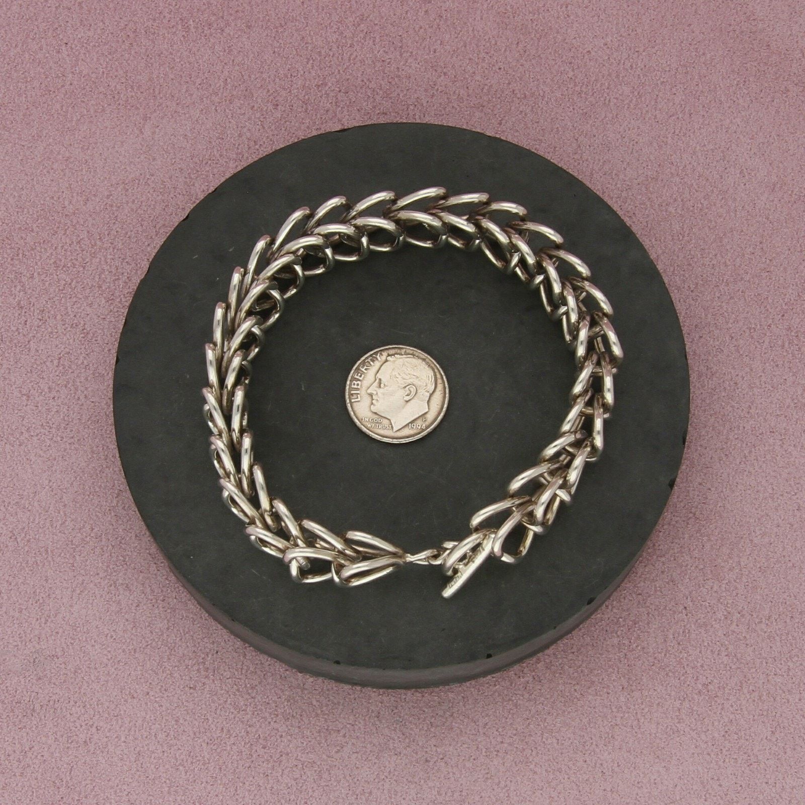 Sterling Silver sterling silver unique link chain toggle bracelet size 7in Size ONE SIZE - 2 Thumbnail