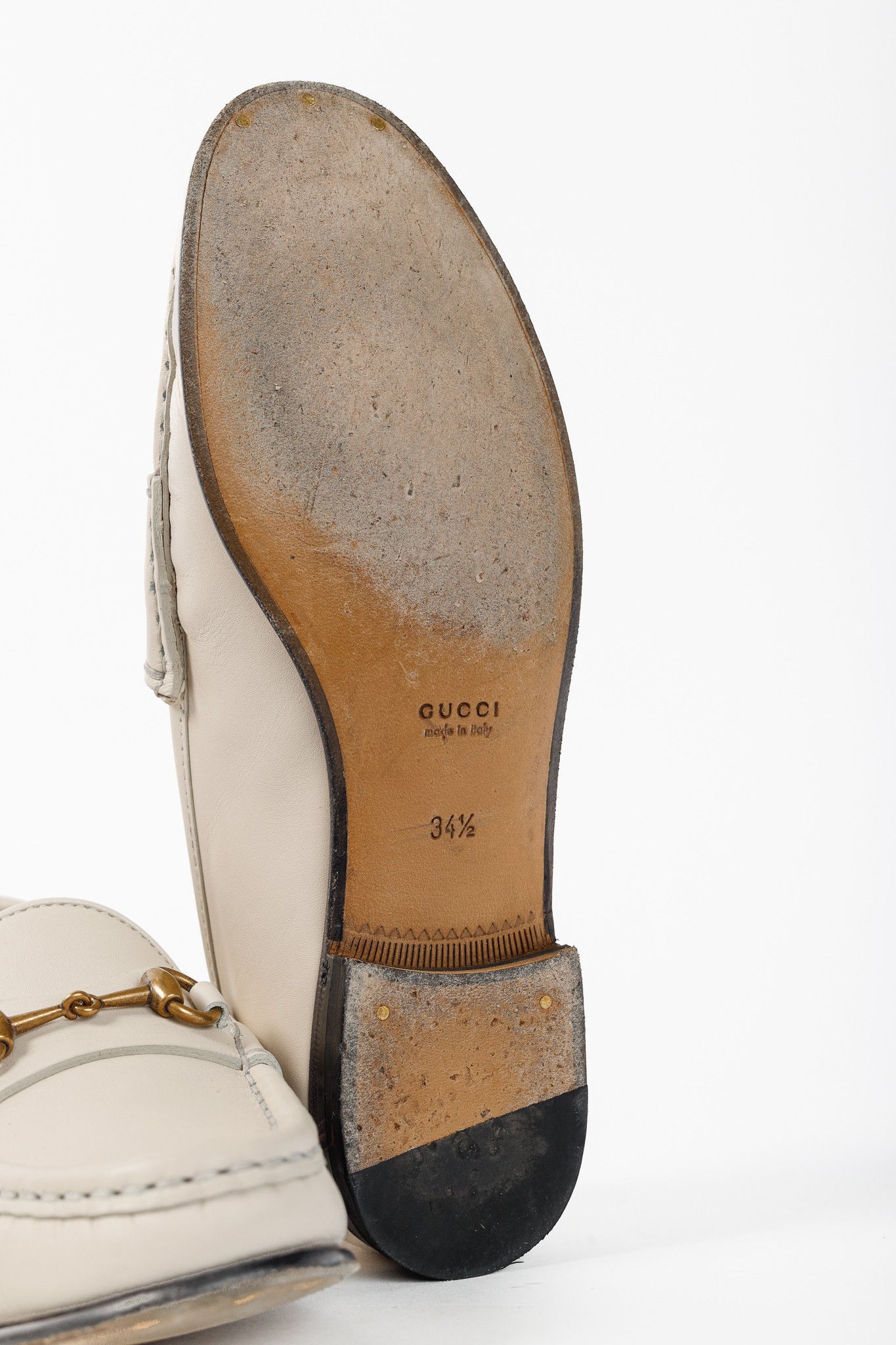 Gucci Gucci Horsebit 1953 White Leather Loafers Size US 4 / IT 34 - 5 Thumbnail