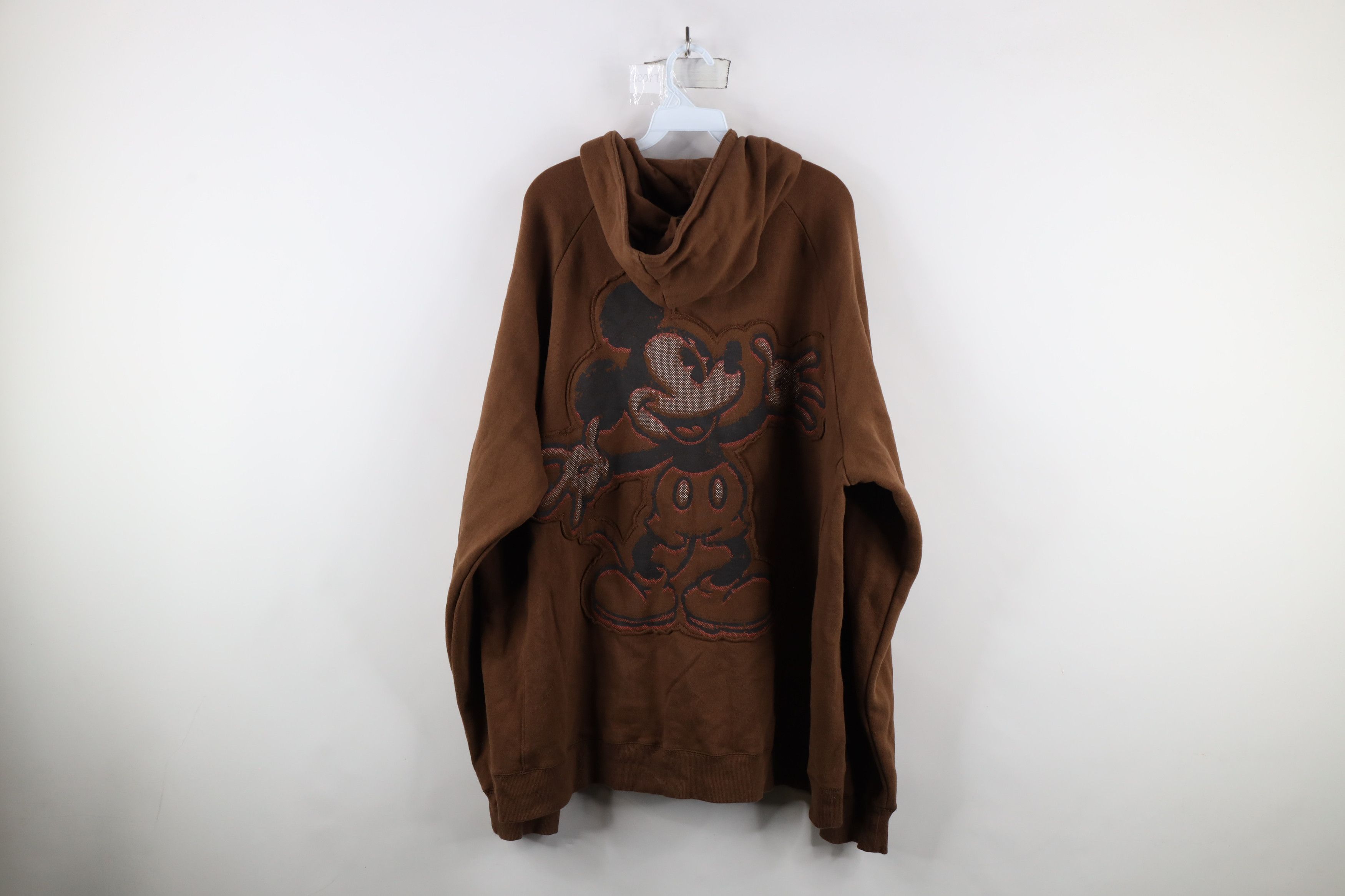 Disney × Vintage Vintage Disney Spell Out Mickey Mouse Full Zip Hoodie Brown Size US XXL / EU 58 / 5 - 8 Thumbnail