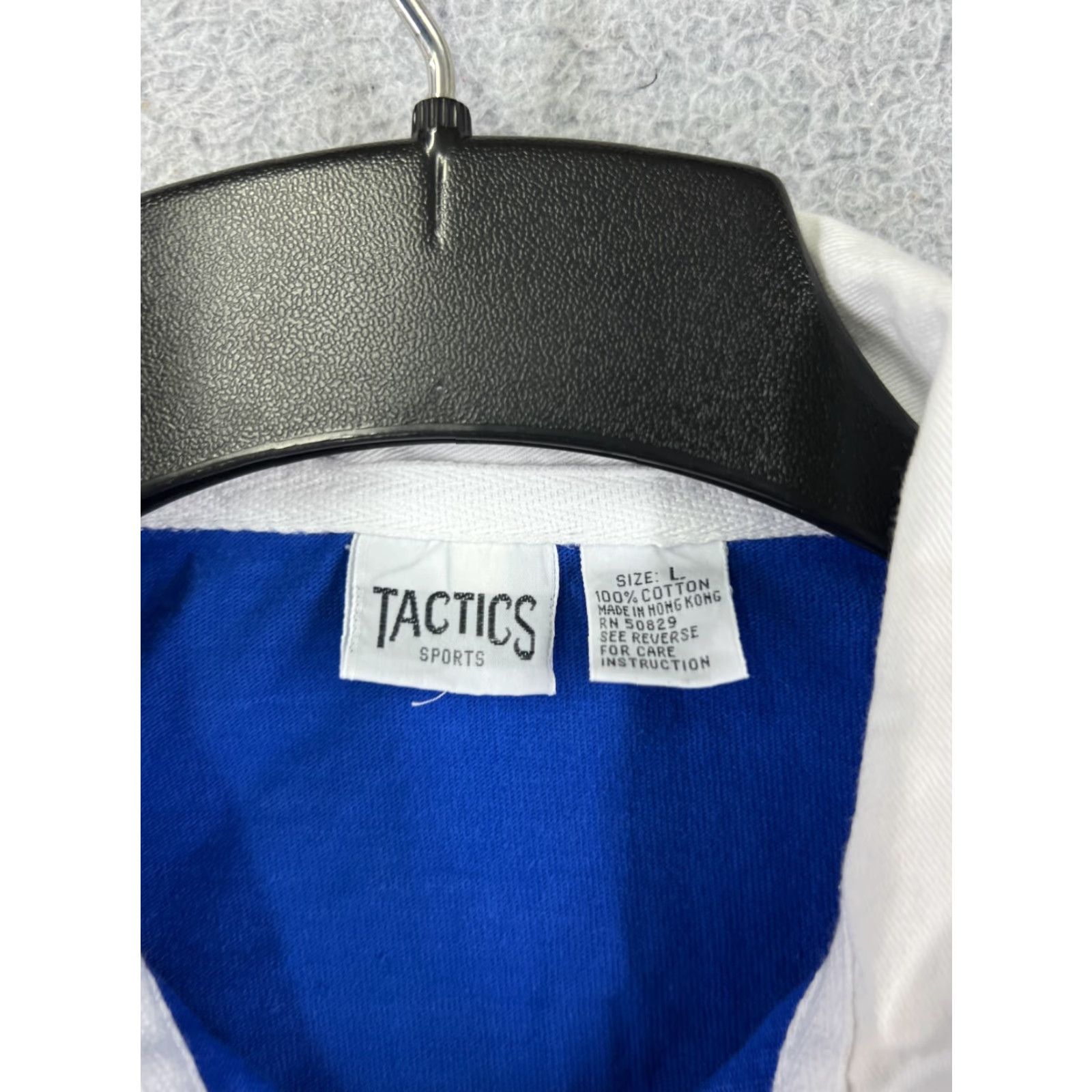 Vintage VINTAGE Tactics Sports Polo Shirt Men L Blue White Striped 100% Cotton Golf Rugby Polo Size US L / EU 52-54 / 3 - 3 Thumbnail