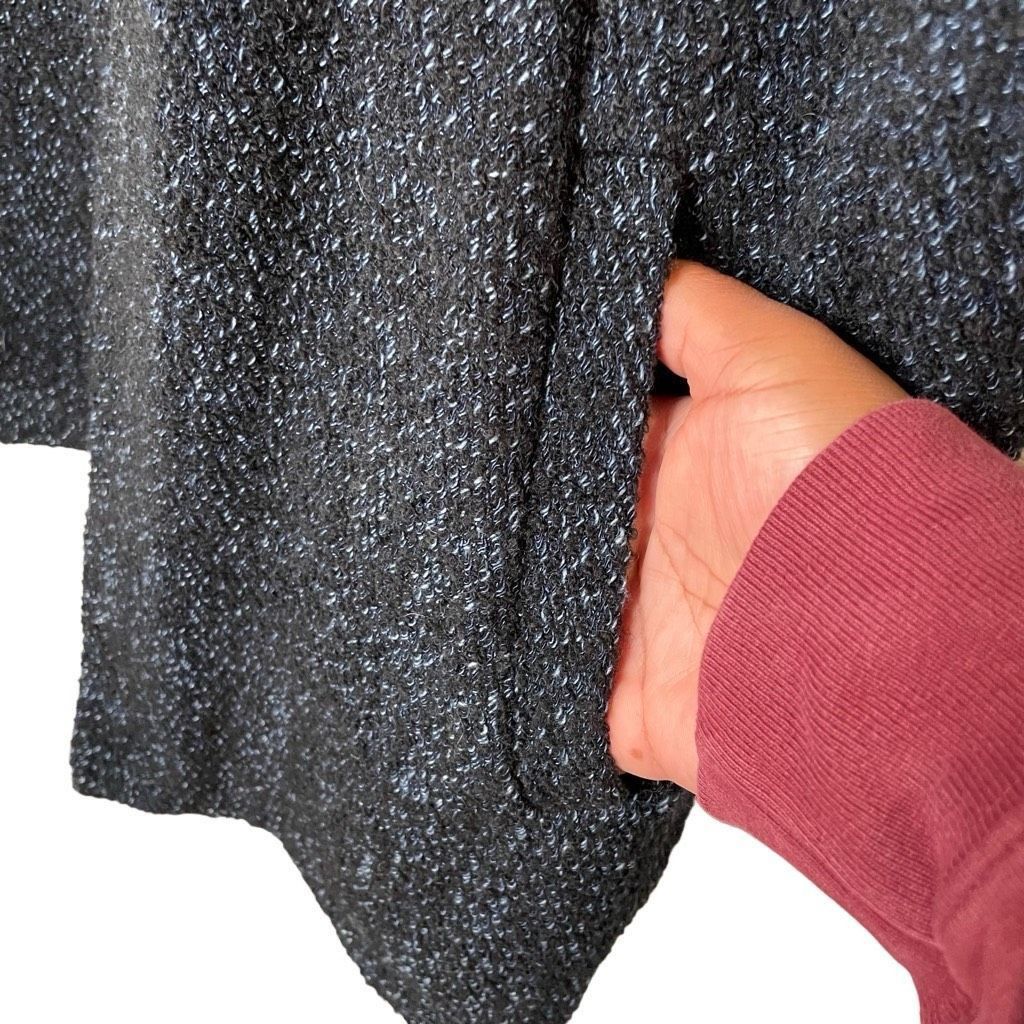Eileen Fisher The Fisher Project Womens Boucle Jacket M Navy Open Front 3/4 Sleeve Collarless Size M / US 6-8 / IT 42-44 - 3 Thumbnail