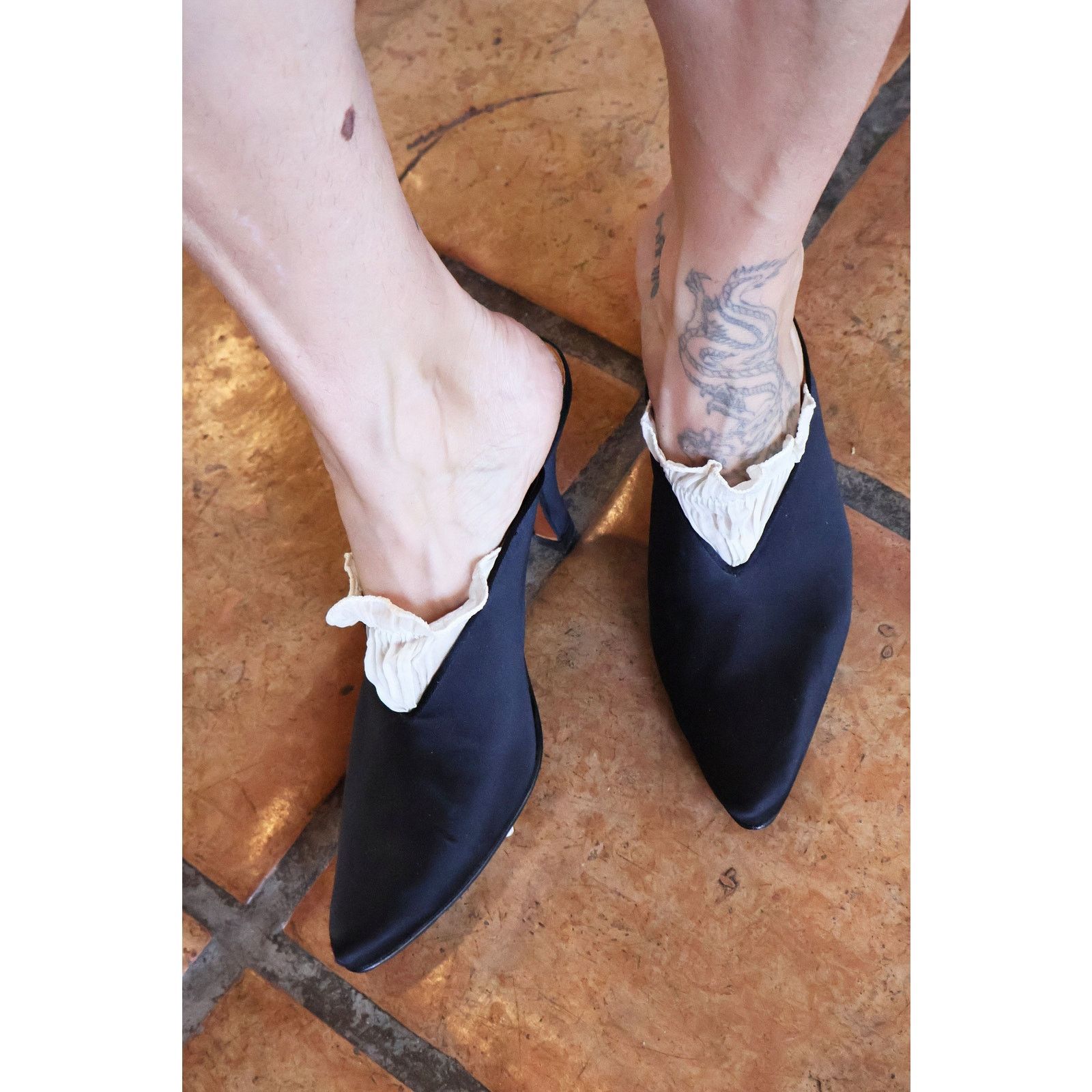 Chantal Thomass Vintage CHANTAL THOMASS Black Satin Pump with Interior Sock Size US 11 / IT 41 - 7 Thumbnail