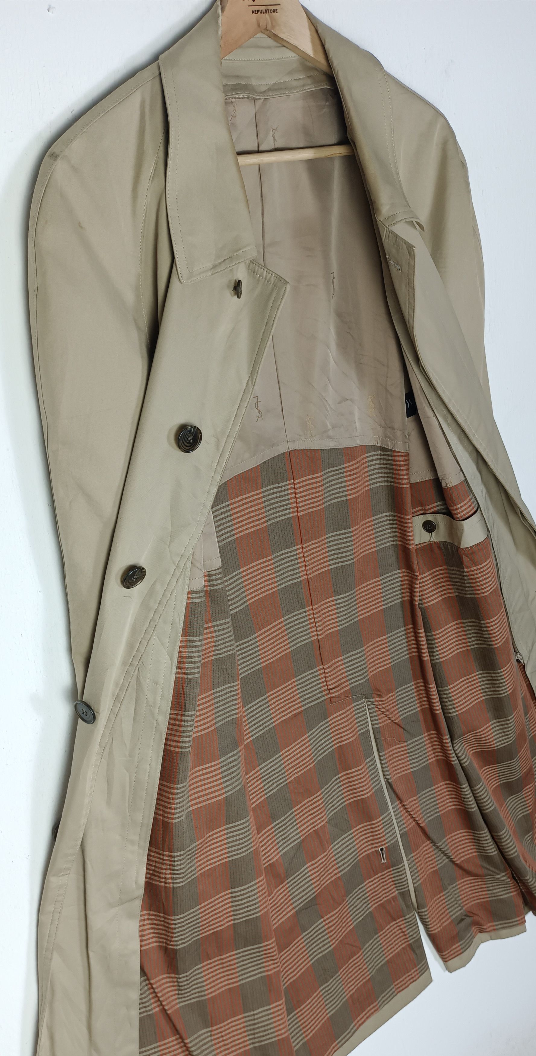 Yves Saint Laurent Vintage💥💥Yves Saint Laurent Homme Trench Cout Size US L / EU 52-54 / 3 - 15 Thumbnail