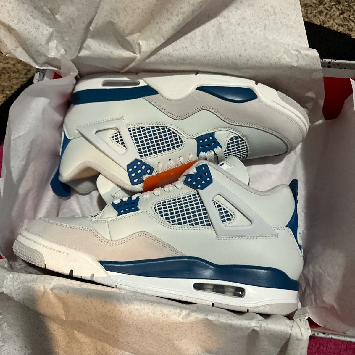 image of Military Blue Jordan 4 Shoes, Men's (Size 10)