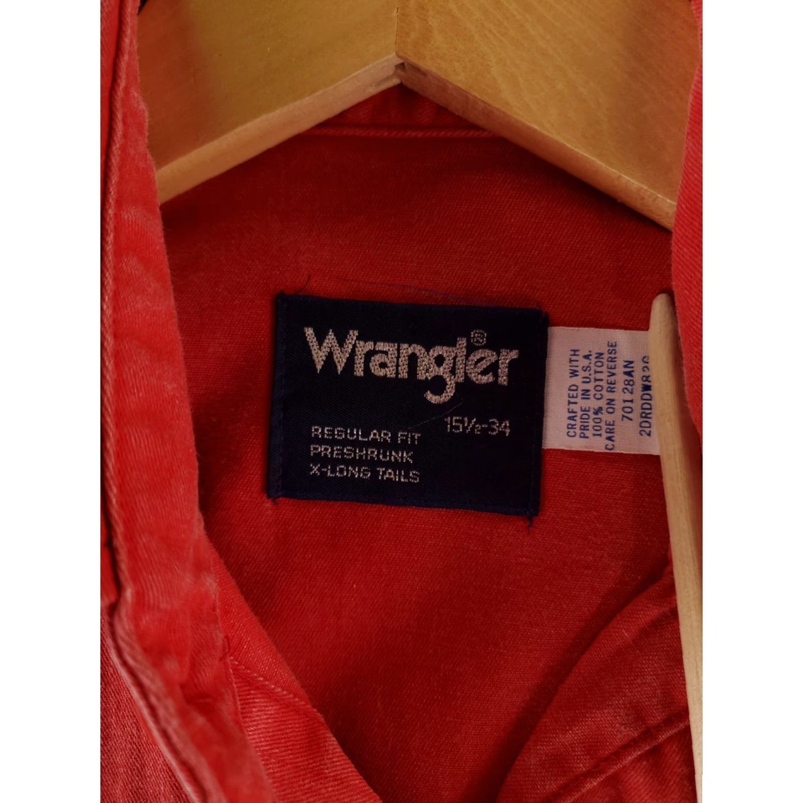Wrangler Wrangler Brush Popper Brushpopper Button Up Shirt Red Made USA Mens 15.5-34 M Long Sleeve Shirt Mens Rubisher? Size US M / EU 48-50 / 2 - 2 Thumbnail