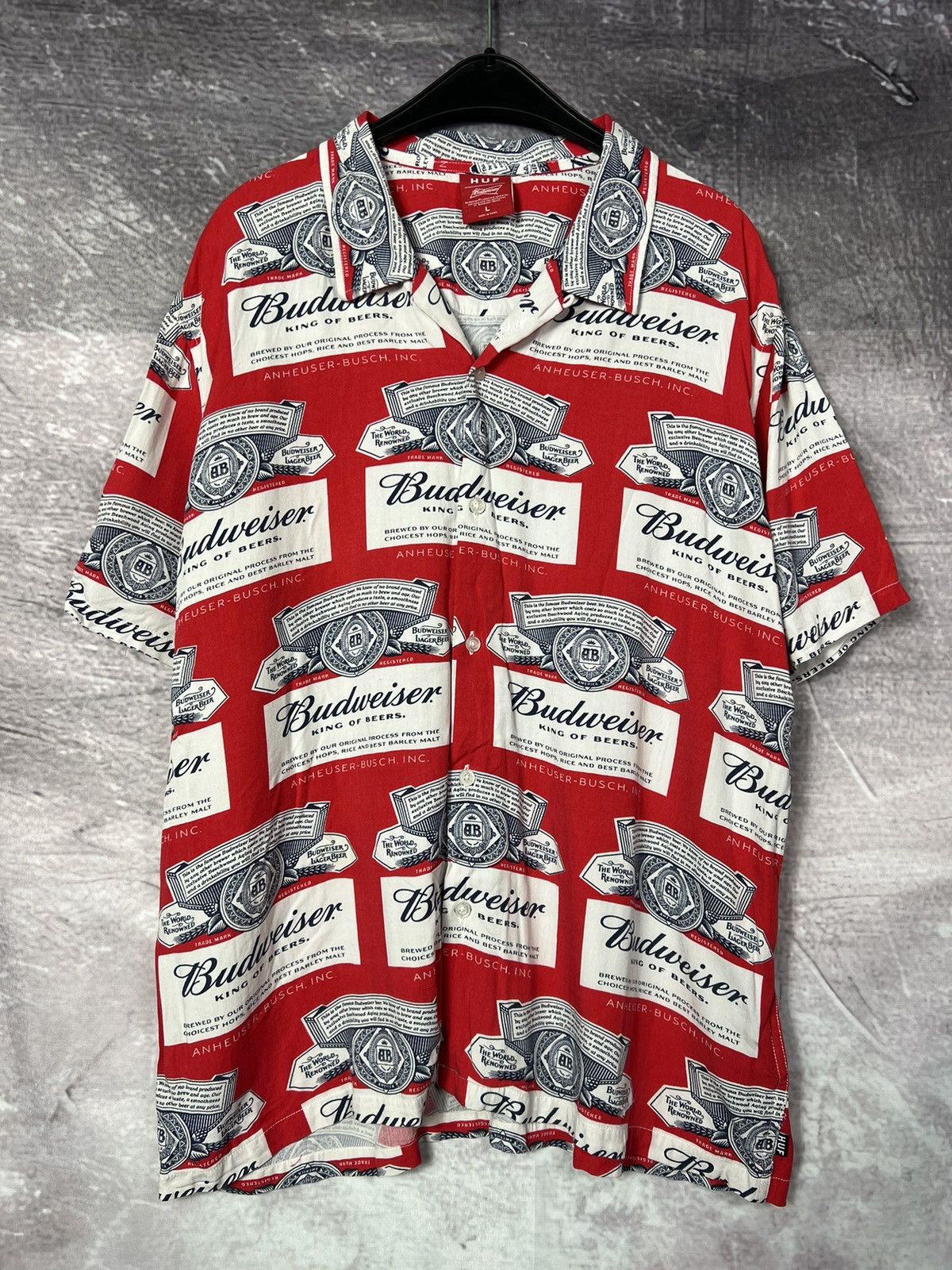 Huf HUF x Budweiser BUD Camp Collar Printed Shirt Size US L / EU 52-54 / 3 - 3 Thumbnail