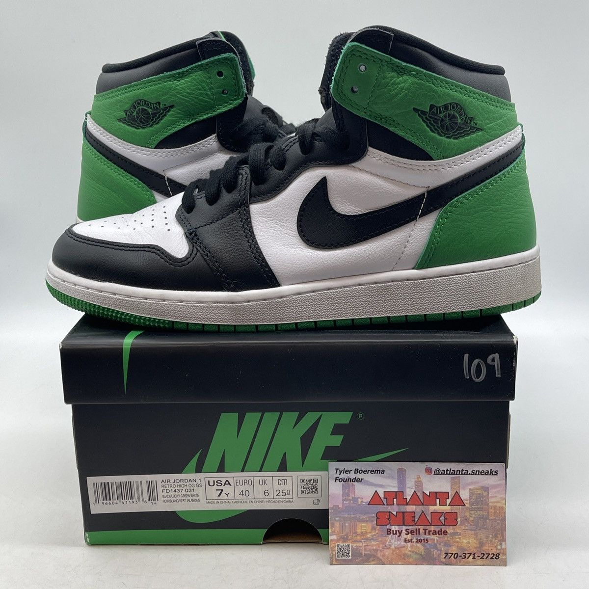 Air Jordan high lucky green