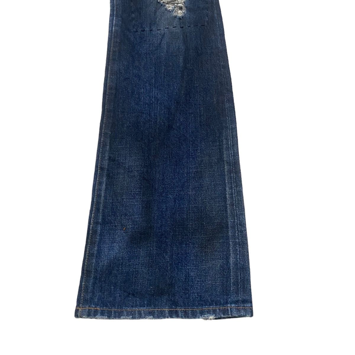 GOSTAR DE FUGA FUGA Coated Oiled Denim Flare Jeans Distressed Size US 32 / EU 48 - 10 Thumbnail