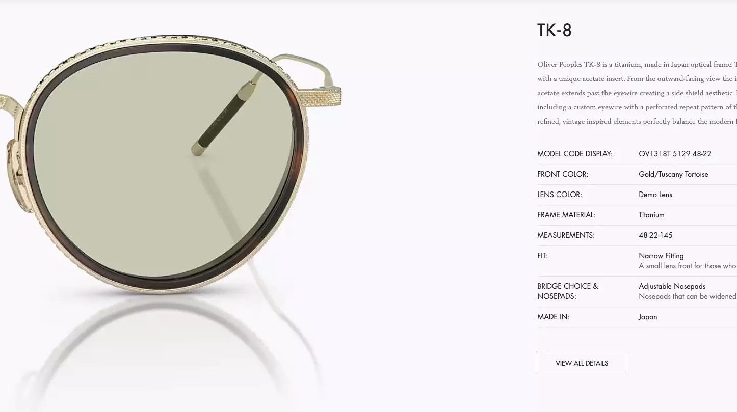 Oliver Peoples OLIVER PEOPLES TK-8 OPTICAL OV1318T Size ONE SIZE - 4 Thumbnail