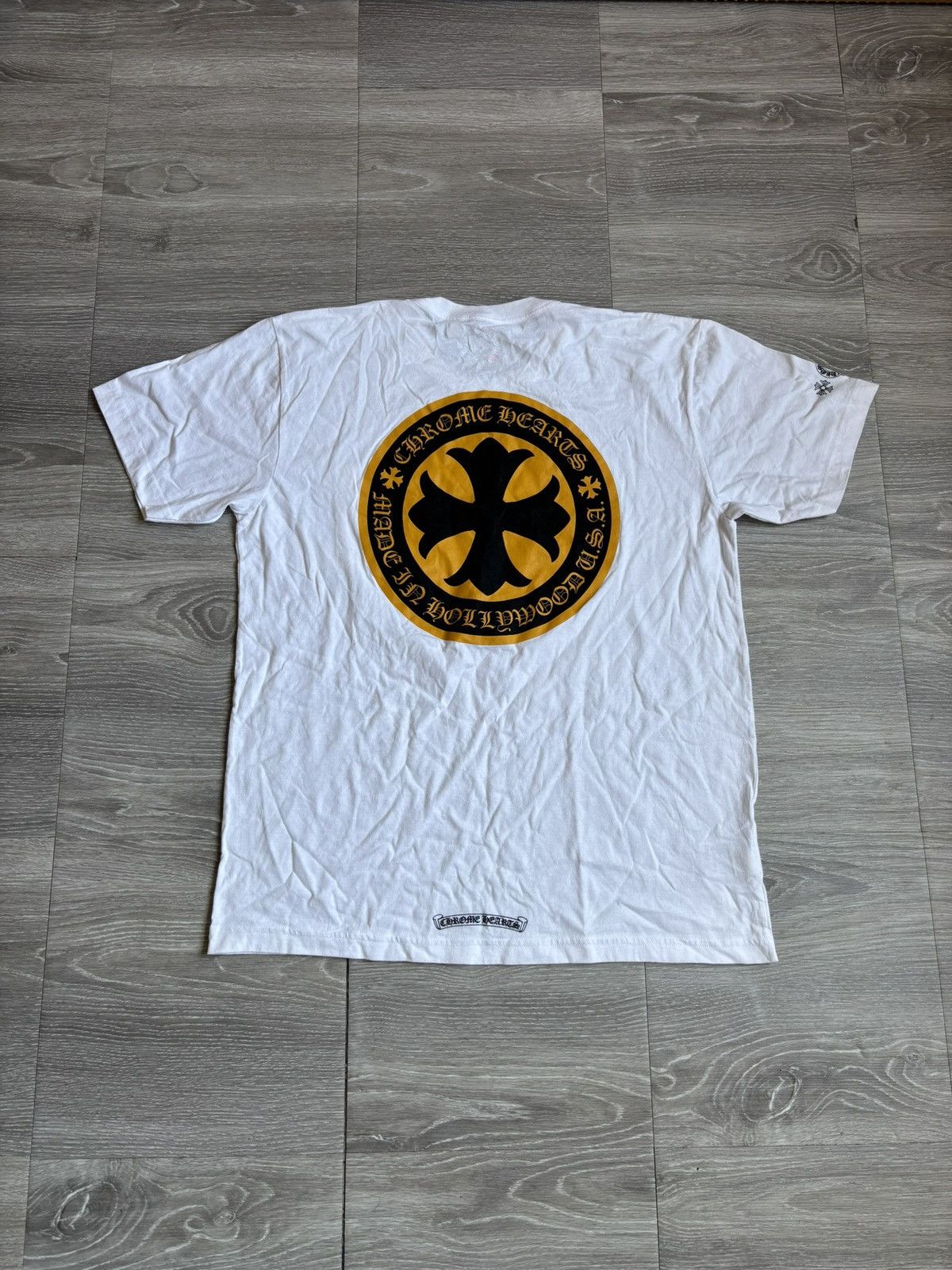 Chrome Hearts Chrome Hearts Yellow Cross Plus White Tee Size US XL / EU 56 / 4 - 1 Thumbnail