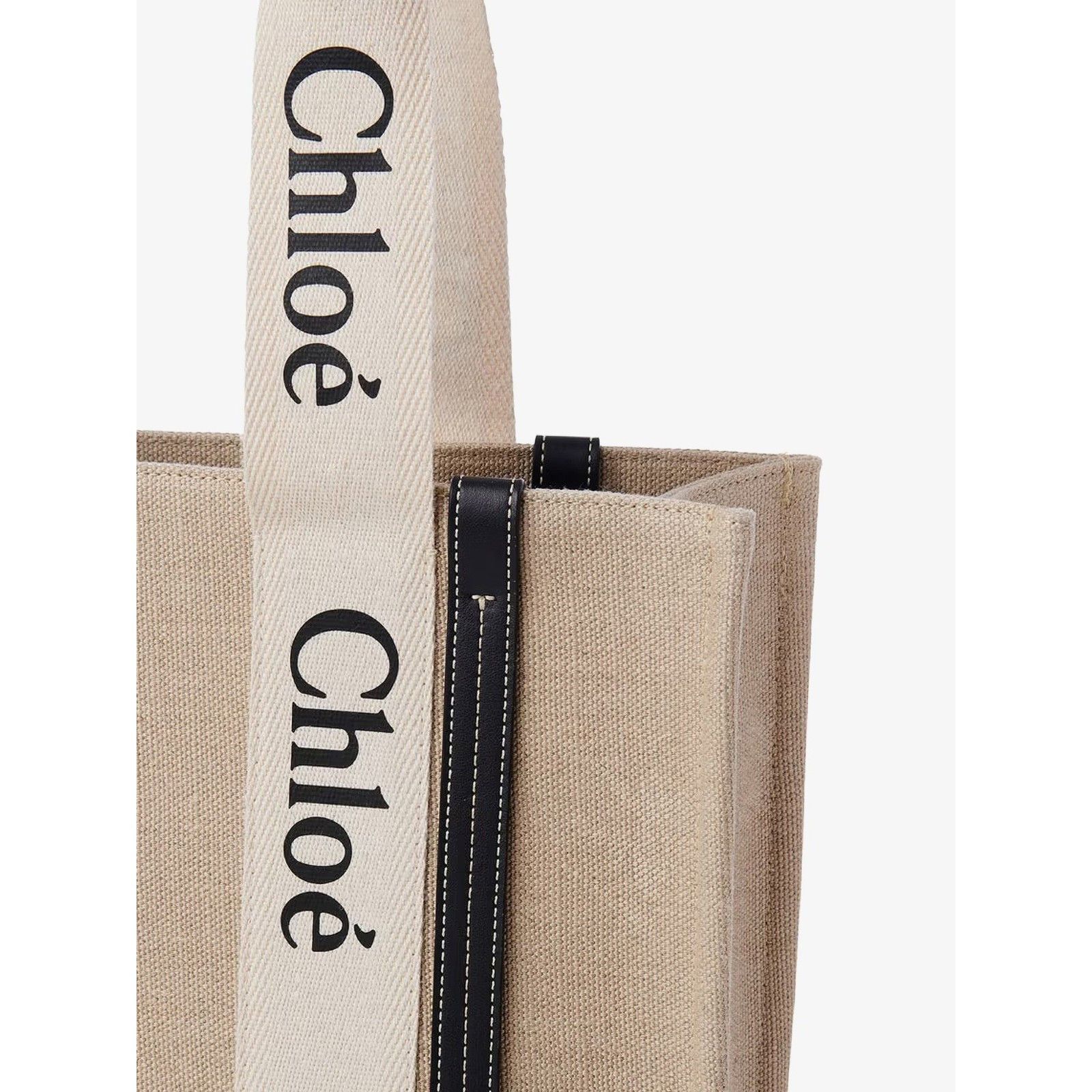 Chloe CHLOE Large Beige Linen Tote Bag New Size ONE SIZE - 3 Thumbnail
