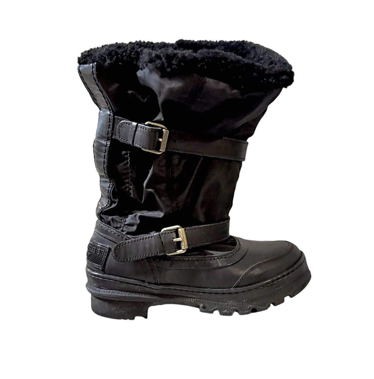 Burberry Burberry Sport Women’s Nylon Leather Mid Calf Weather Boots Size US 5 / IT 35 - 3 Thumbnail