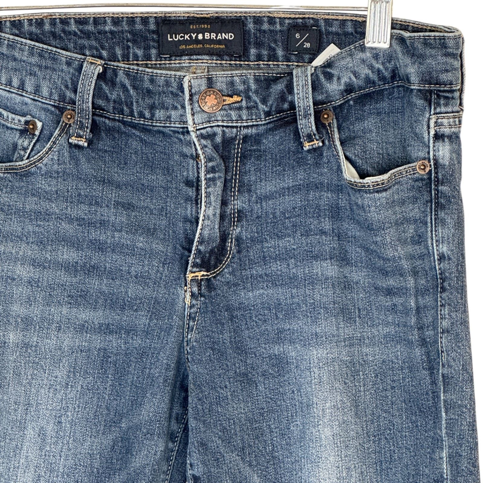 Lucky Brand Lucky Brand Sweet Crop Jeans Womens 6/28 Blue Stretch Denim Size 28" / US 6 / IT 42 - 13 Thumbnail