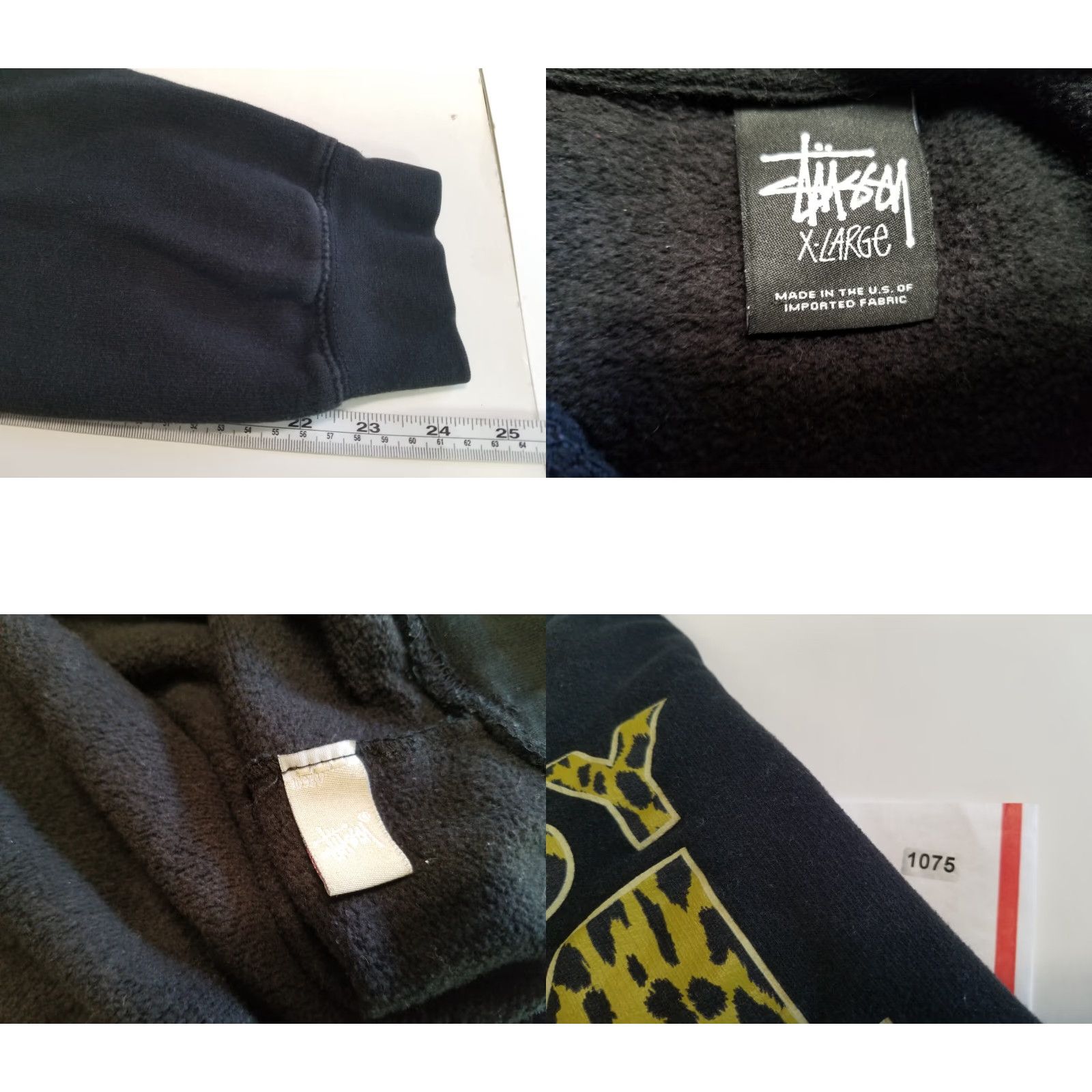 Vintage Stussy Hoodie Women’s Black Graphic Streetwear Sweatshirt Pullover XL Camouflage Logo Pockets Sweatshirt Regular Hooded Pullover Womens Size XL / US 12-14 / IT 48-50 - 8 Thumbnail