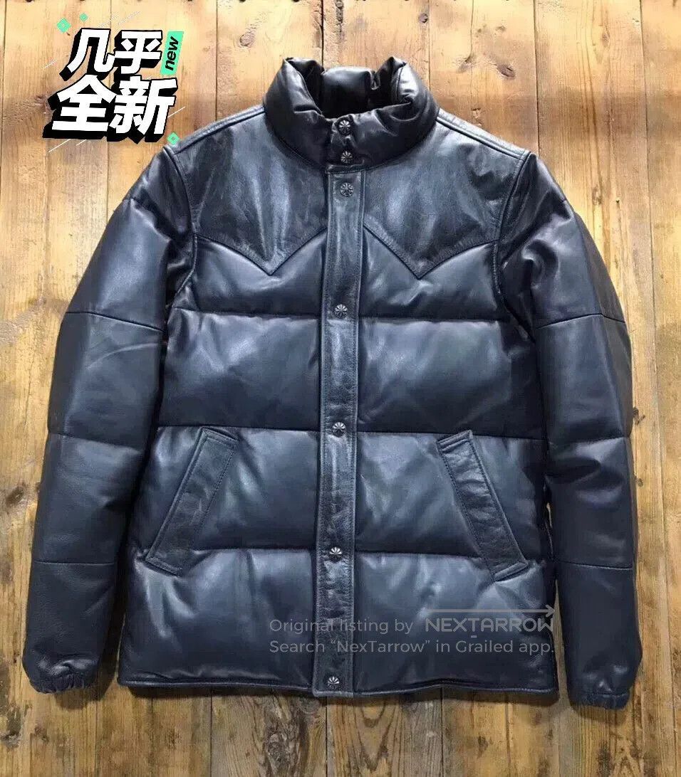 Japanese Brand Japanese Classic Leather Down Jacket. Size US S / EU 44-46 / 1 - 1 Thumbnail