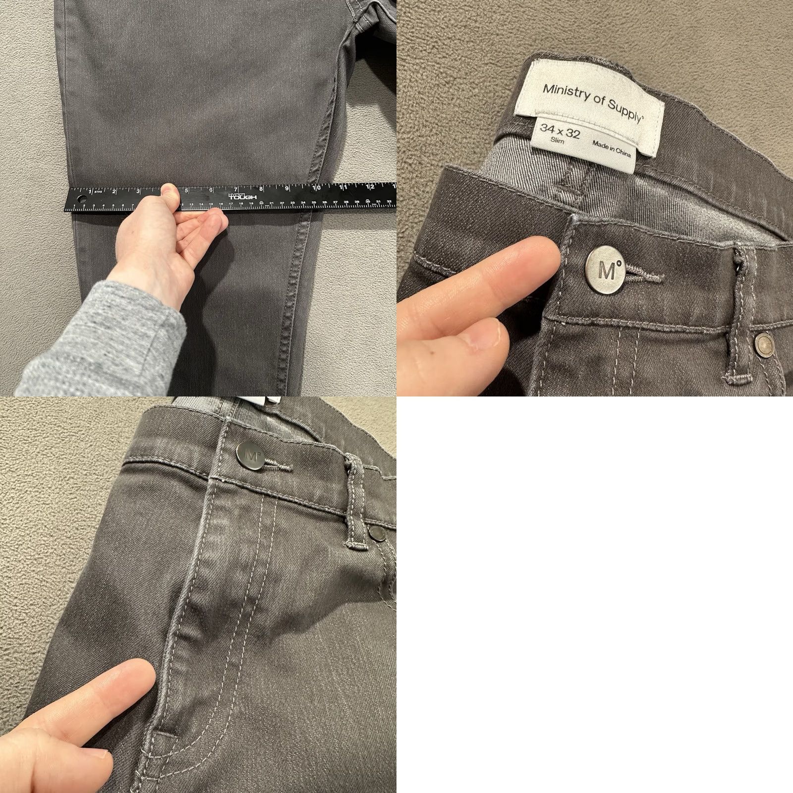 Vintage Ministry of Supply Chroma Jeans Mens Jeans Slim Gray 34x32 Solid City 90s/90s? Mens Size US 34 / EU 50 - 10 Thumbnail