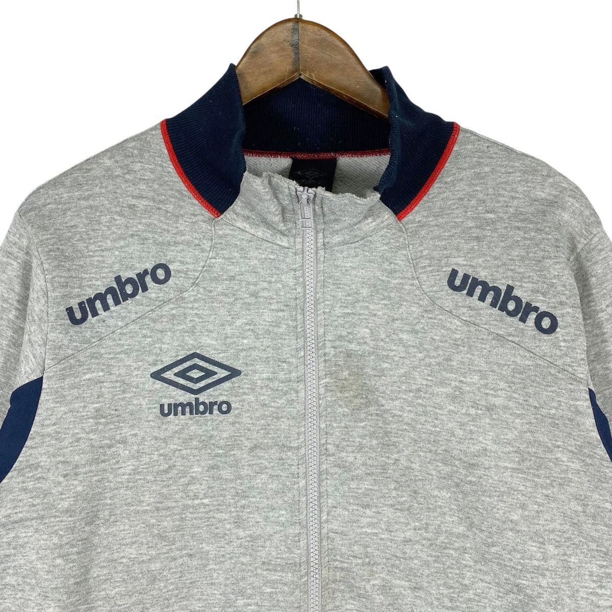 Umbro × Vintage Vintage Umbro Full Zip Sweatshirt Grey Pullover Jumper Size US L / EU 52-54 / 3 - 4 Thumbnail