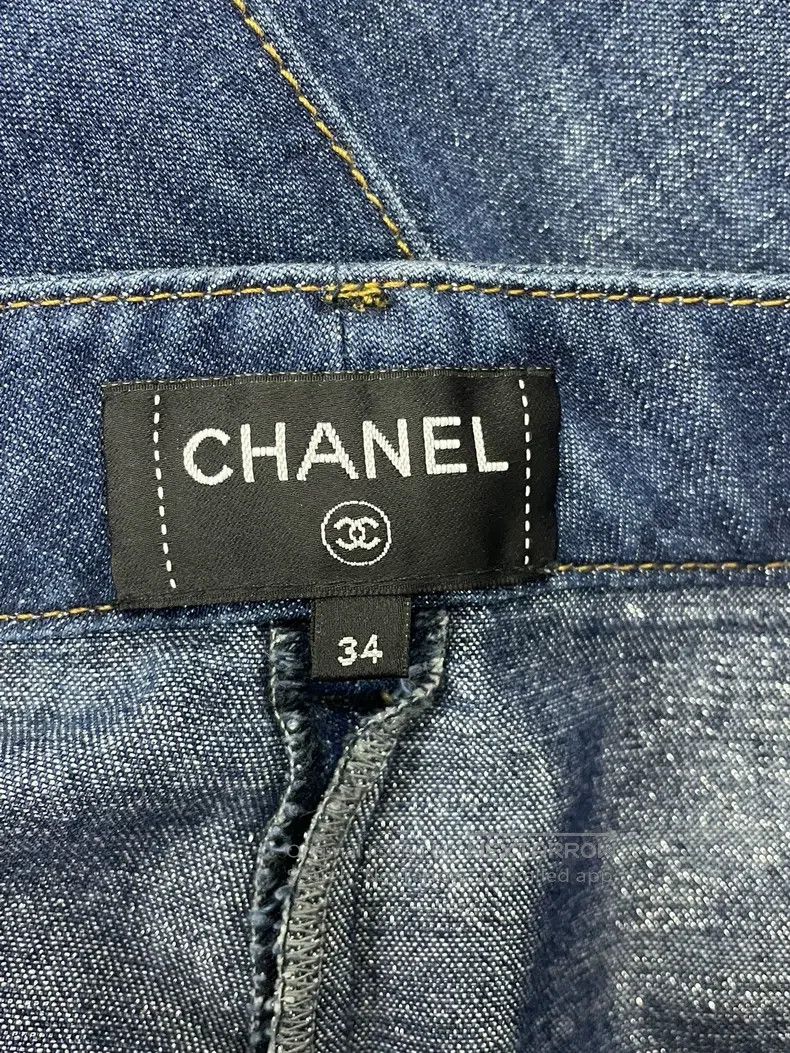 Chanel Chanel Blue glitter wide-leg jeans Size 42" / US 20 - 3 Thumbnail