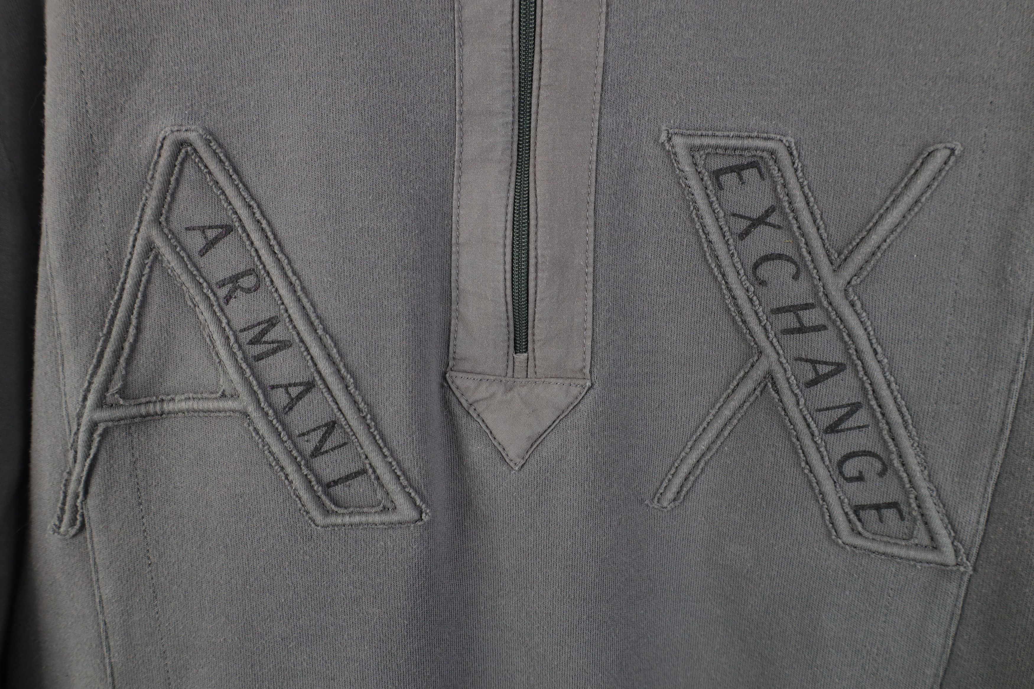 Armani Exchange Armani Exchange Spell Out Half Zip Pullover Sweater Gray Size US L / EU 52-54 / 3 - 4 Thumbnail