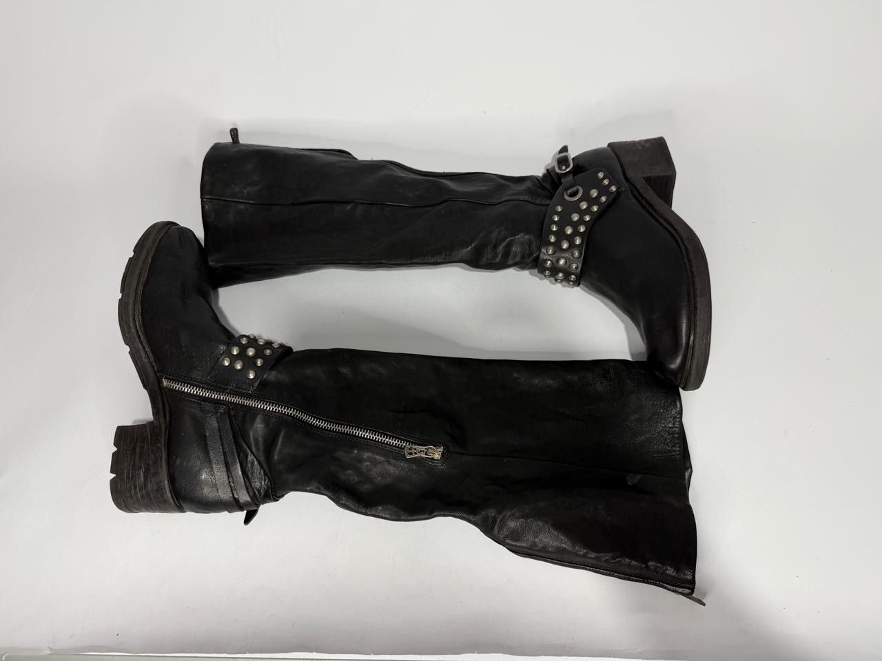 A.S.98 A.S.98 AIRSTEP Knee-High Boots Leather Studs EU 39 Size US 9 / IT 39 - 3 Thumbnail