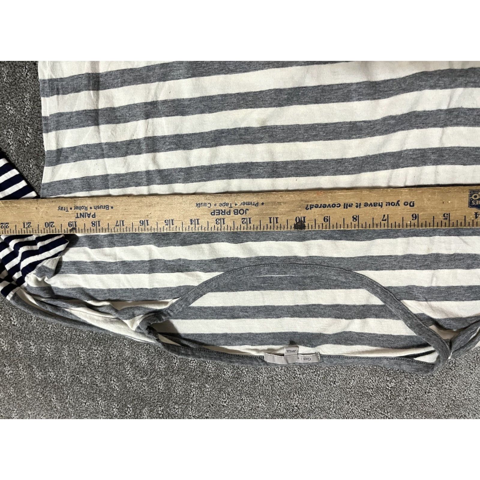Gap GAP Women's Pullover Long Sleeve Striped T-Shirt Size M Gray Casual Size M / US 6-8 / IT 42-44 - 4 Thumbnail
