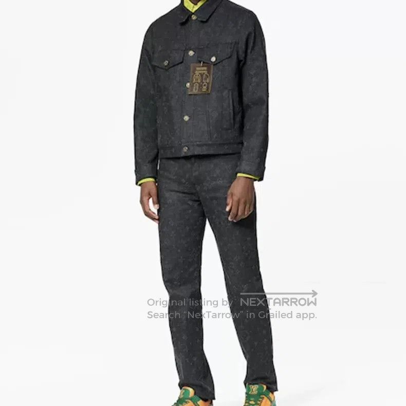 Louis Vuitton Louis Vuitton Gray dark print printed denim jacket Size US L / EU 52-54 / 3 - 7 Thumbnail