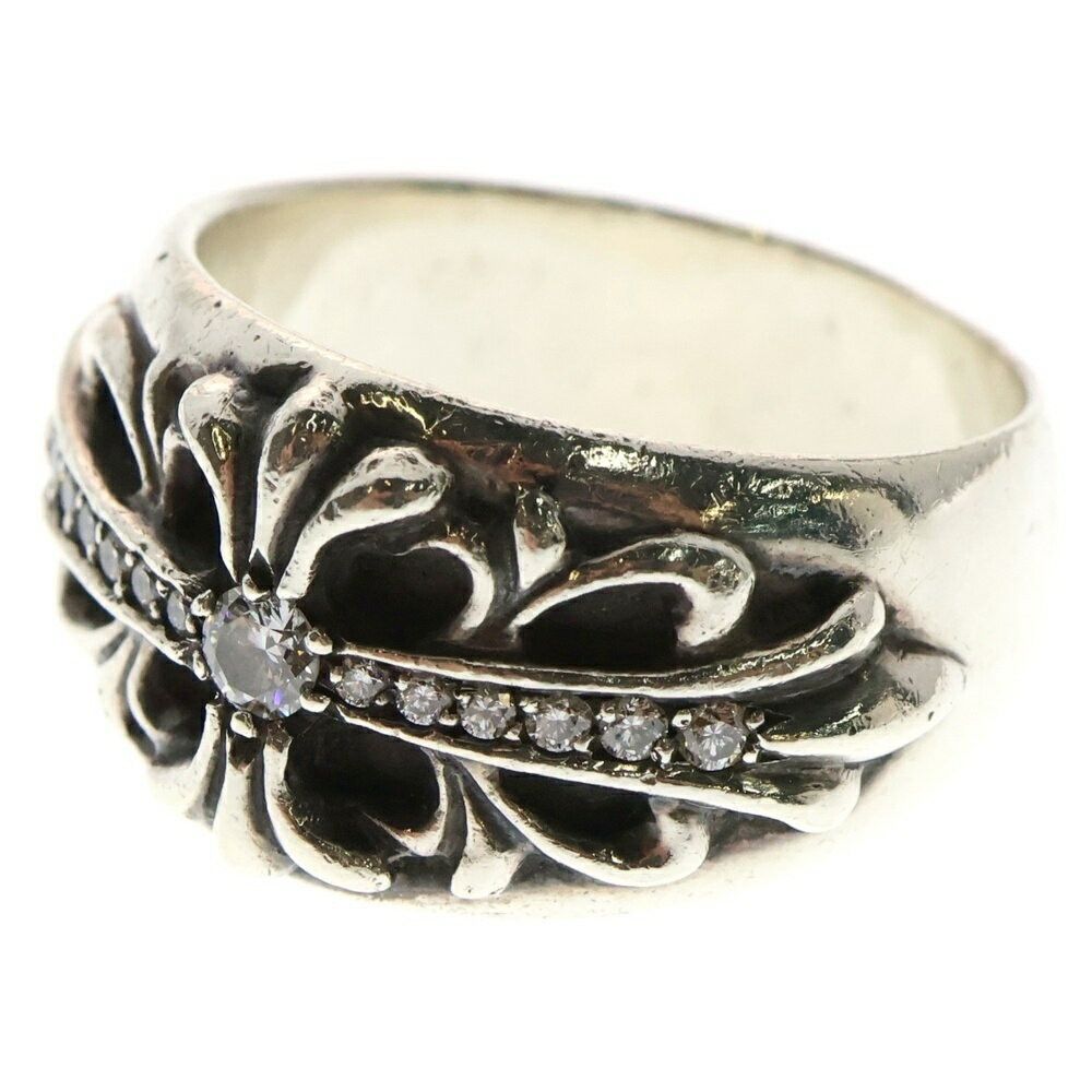 Chrome Hearts Floral Cross P Diamond Pave Ring