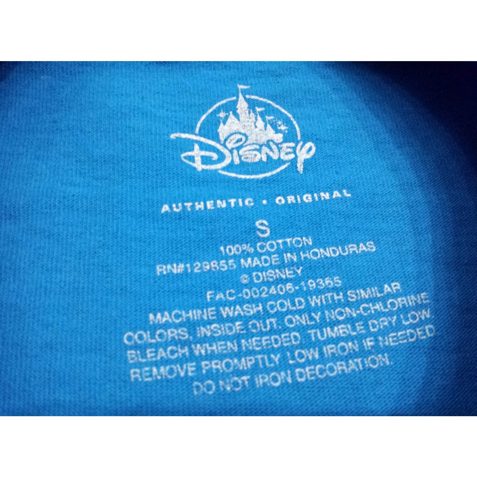 Disney Disney Mens Small Short Sleeve Solid Blue 100% Cotton Mickey Mouse T-Shirt Size US S / EU 44-46 / 1 - 3 Thumbnail