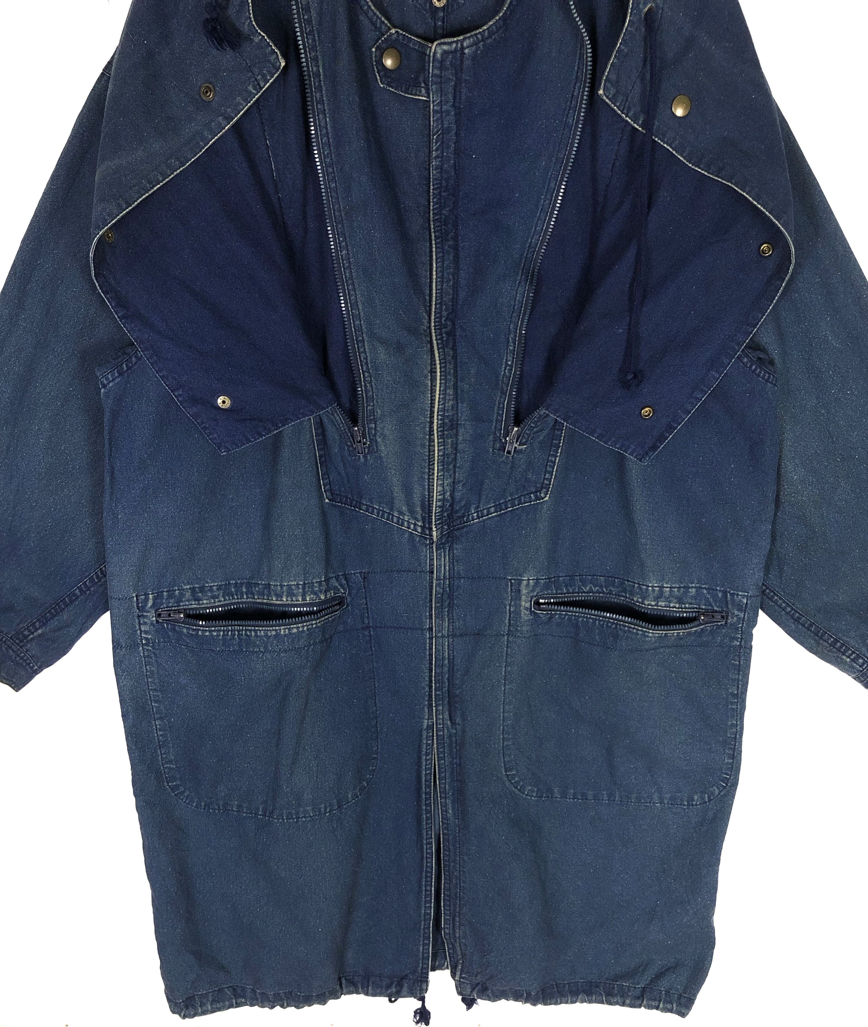 Marithe + Francois Girbaud RARE🔥80’S MFG NUN STYLE DENIM JACKET FLAP ZIP HOOD Size US L / EU 52-54 / 3 - 8 Thumbnail
