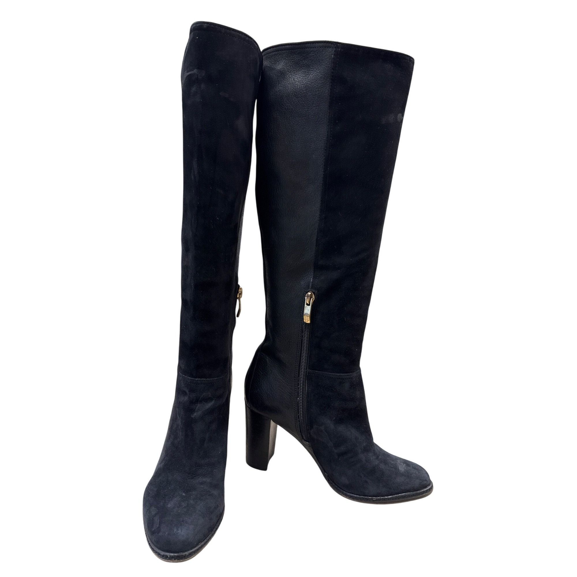 Vince Camuto Vince Camuto Womens Black Leather & Suede Knee Boots Size 6B Size US 6 / IT 36 - 1 Thumbnail