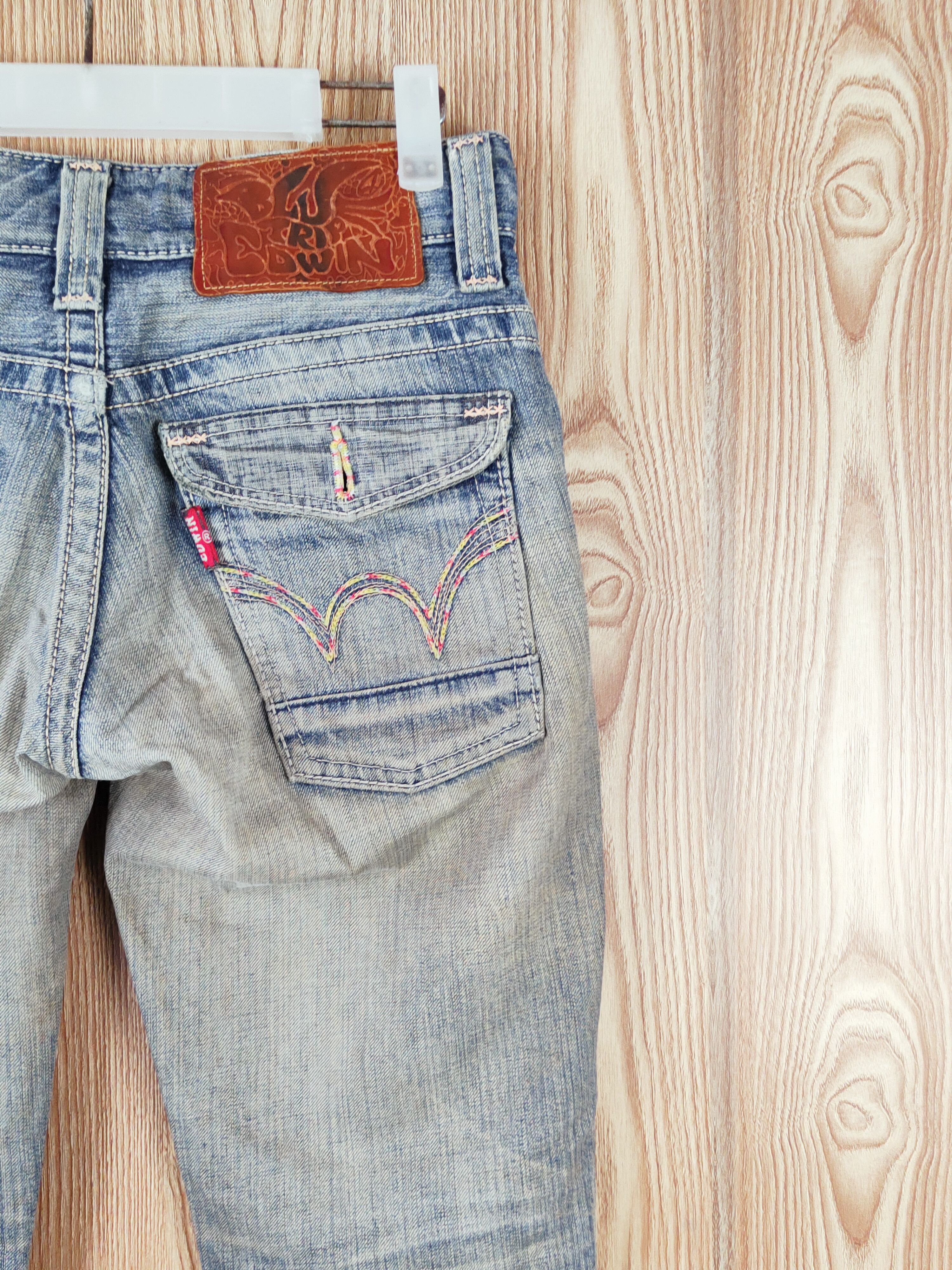 Edwin Edwin Blue Faded Distressed Ripped Jeans #W234 Size 28" / US 6 / IT 42 - 13 Thumbnail