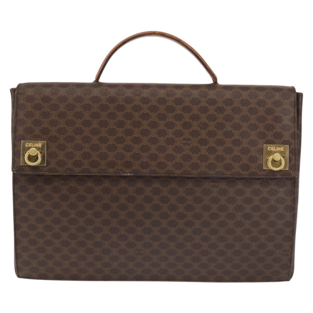 Celine CELINE Macadam Canvas Hand Bag Pvc Leather Brown Gold Size ONE SIZE - 2 Thumbnail